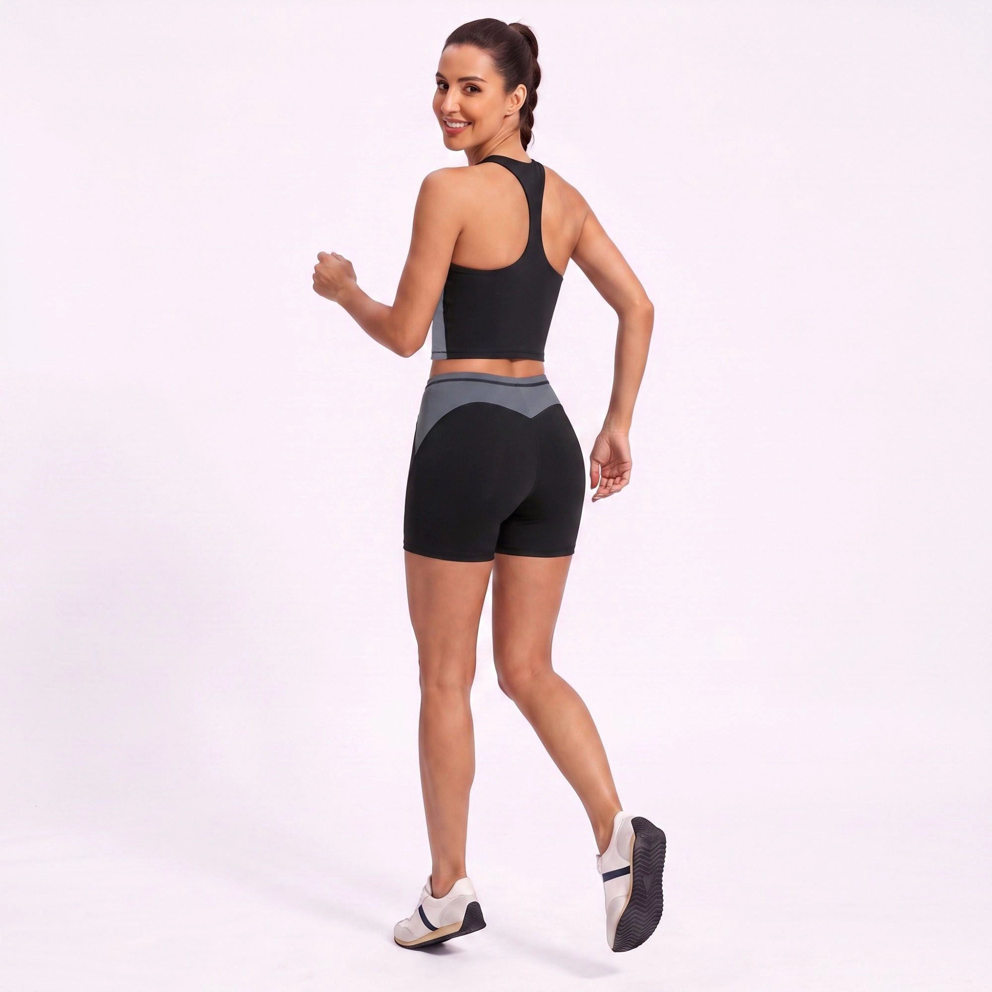 Anna-Kaci Women's Square Neck Cropped Active Tank Top for Yoga Running Gym Workouts and Everyday Athleisure