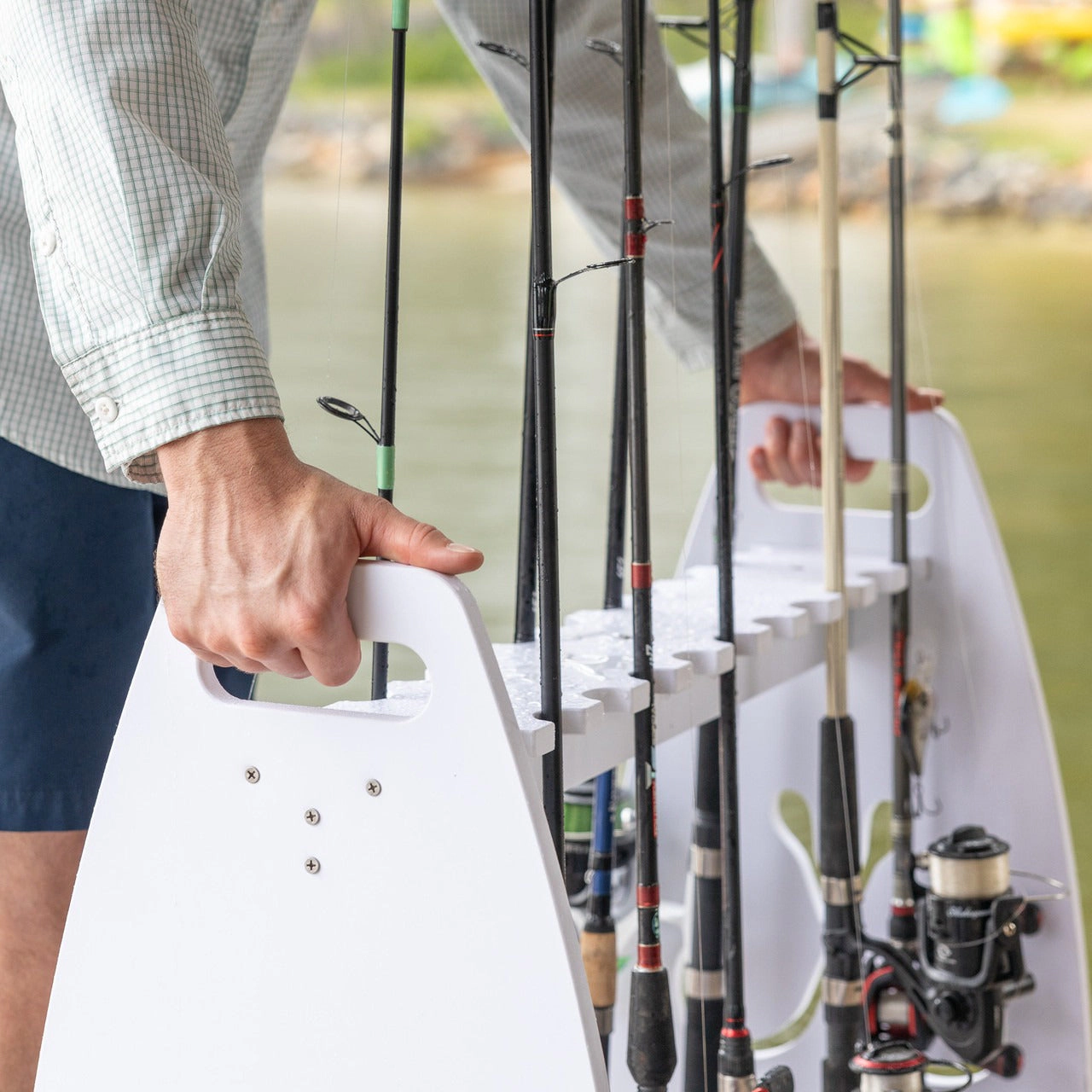 StoreYour Marlin Fishing Rod Storage Stand, Holds up to 24 Rods