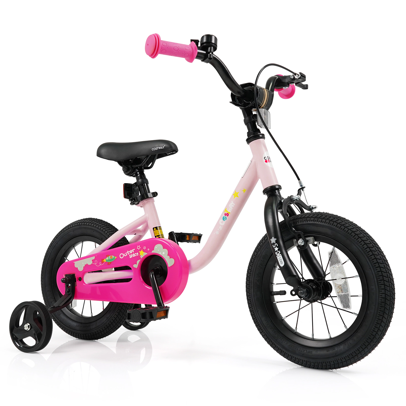 LJG Kids Bike Boys and Girls 12/14/16-Inch Children Bicycle-Pink