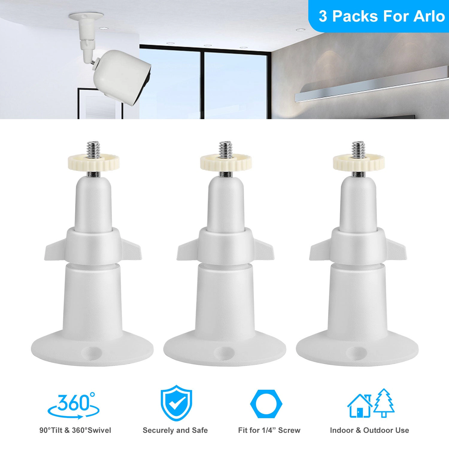 GBruno 3-Pack Adjustable Security Camera Wall Mount