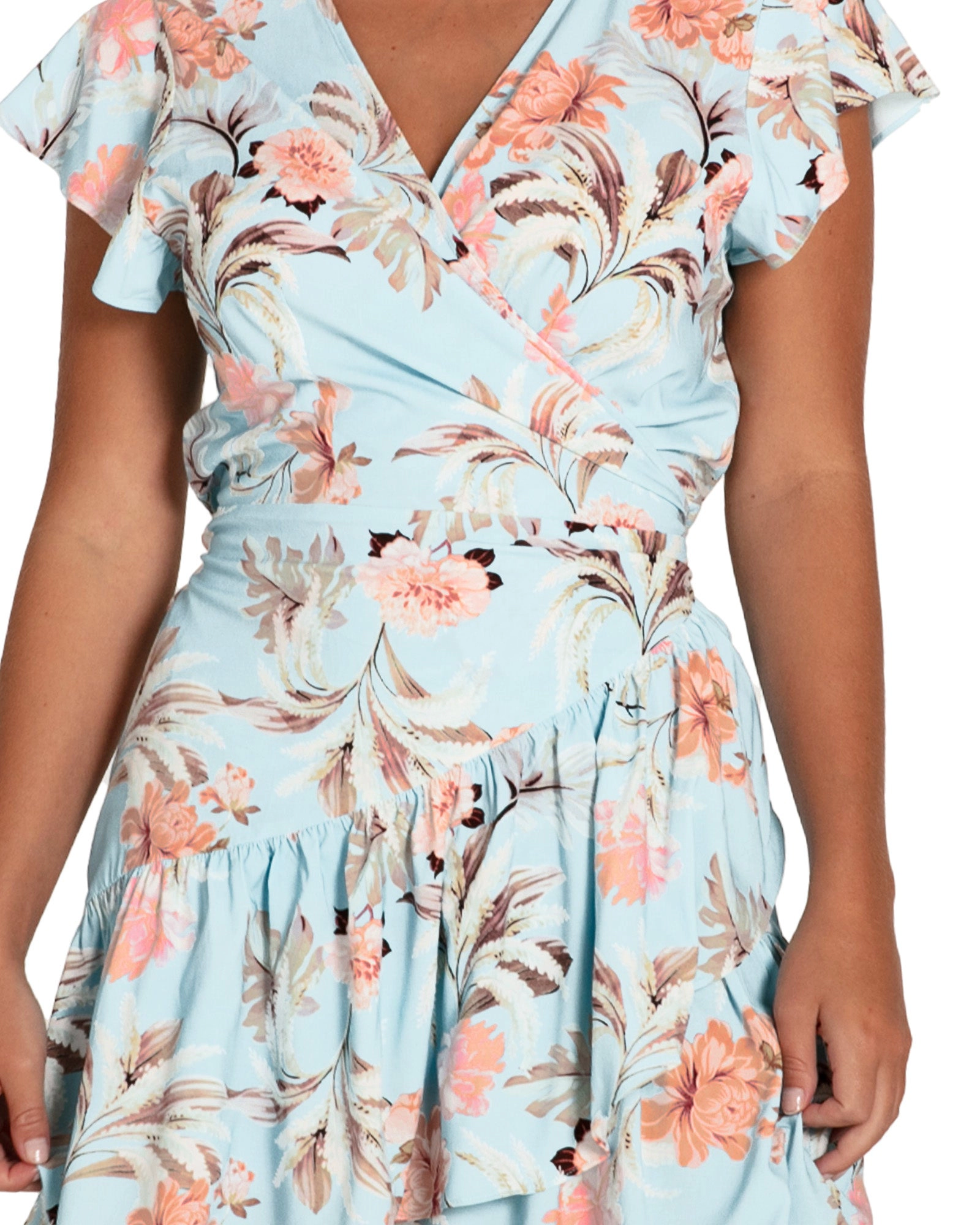Belle & Bloom Womens Love Shack Mini Wrap Dress