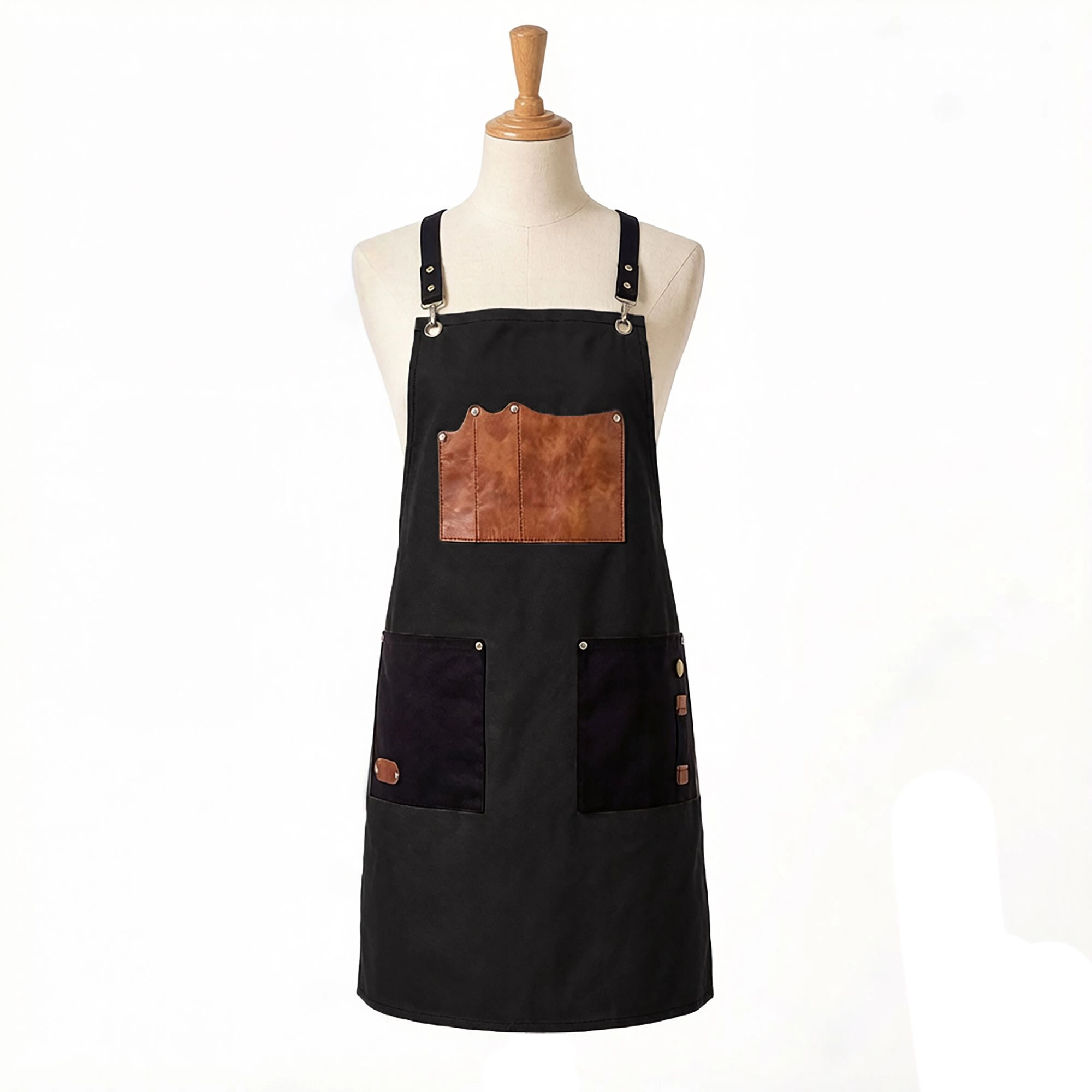 Alilang Unisex Utility Work Apron with Multi Pocket Design Full Coverage for Kitchen Studio Workshop and Home