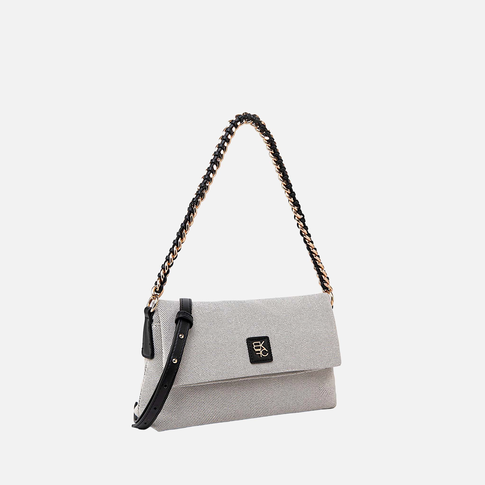 MKF Collection by Mia K Color Block Canvas Crossbody Bag - Gold-Tone Hardware