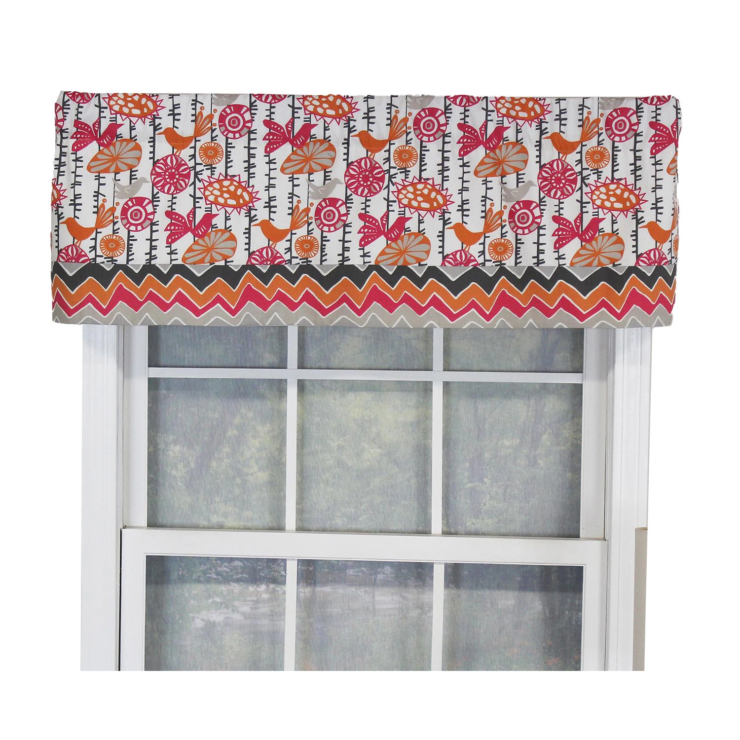 Merangerie Banded Style 3" Rod Pocket Valance 50" x 16" Sherbet by RLF Home
