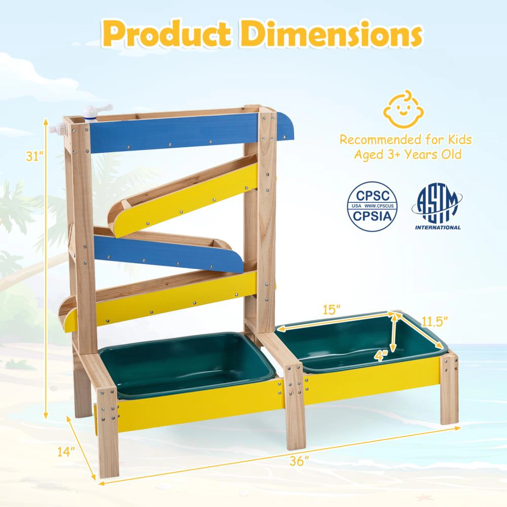 Hivvago Sand and Water Table for Toddlers with 2 Water Basins