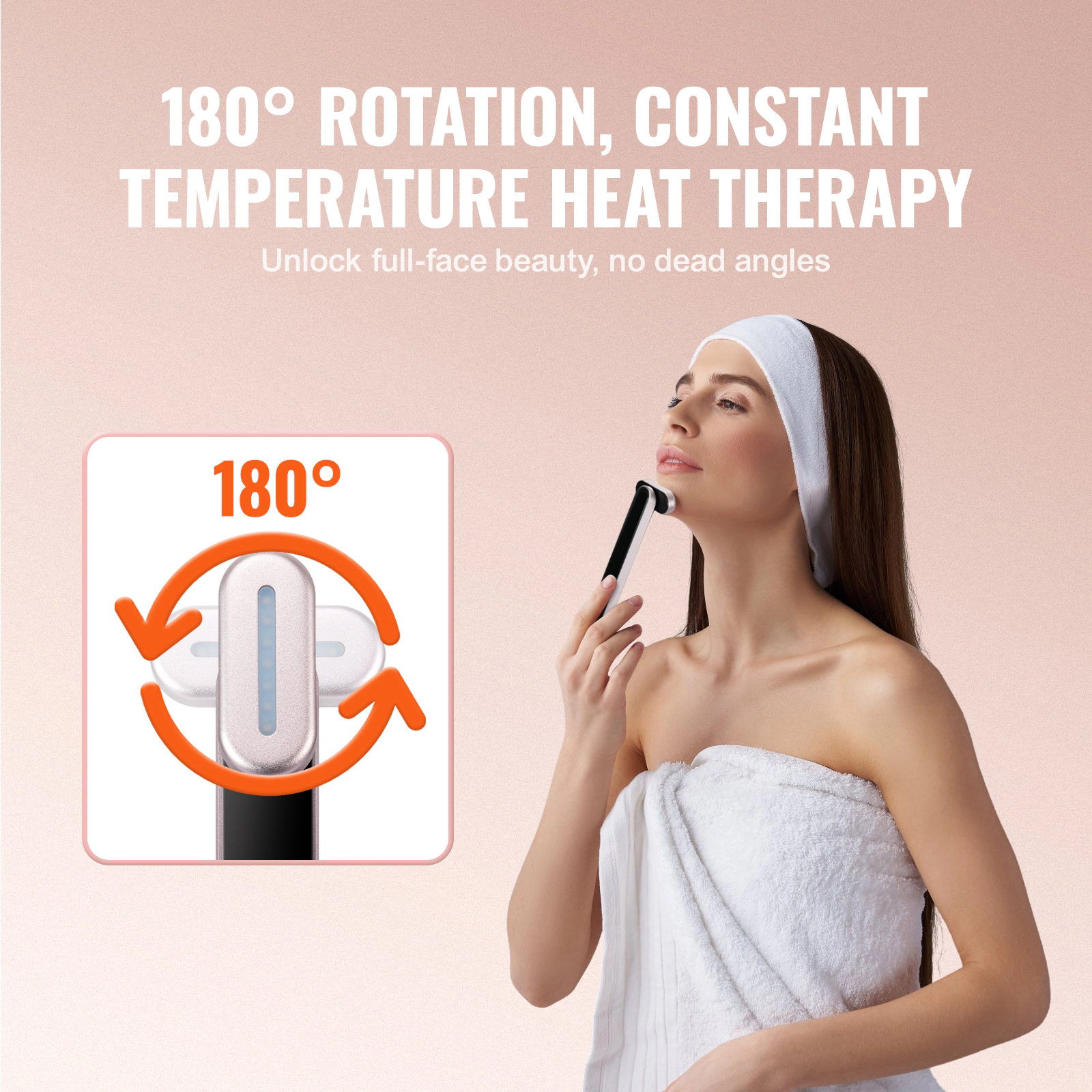 HONGGE Red Light Therapy Wand for Face, Neck, LED Facial Wand Red Light Therapy Device, Vibrating Massage