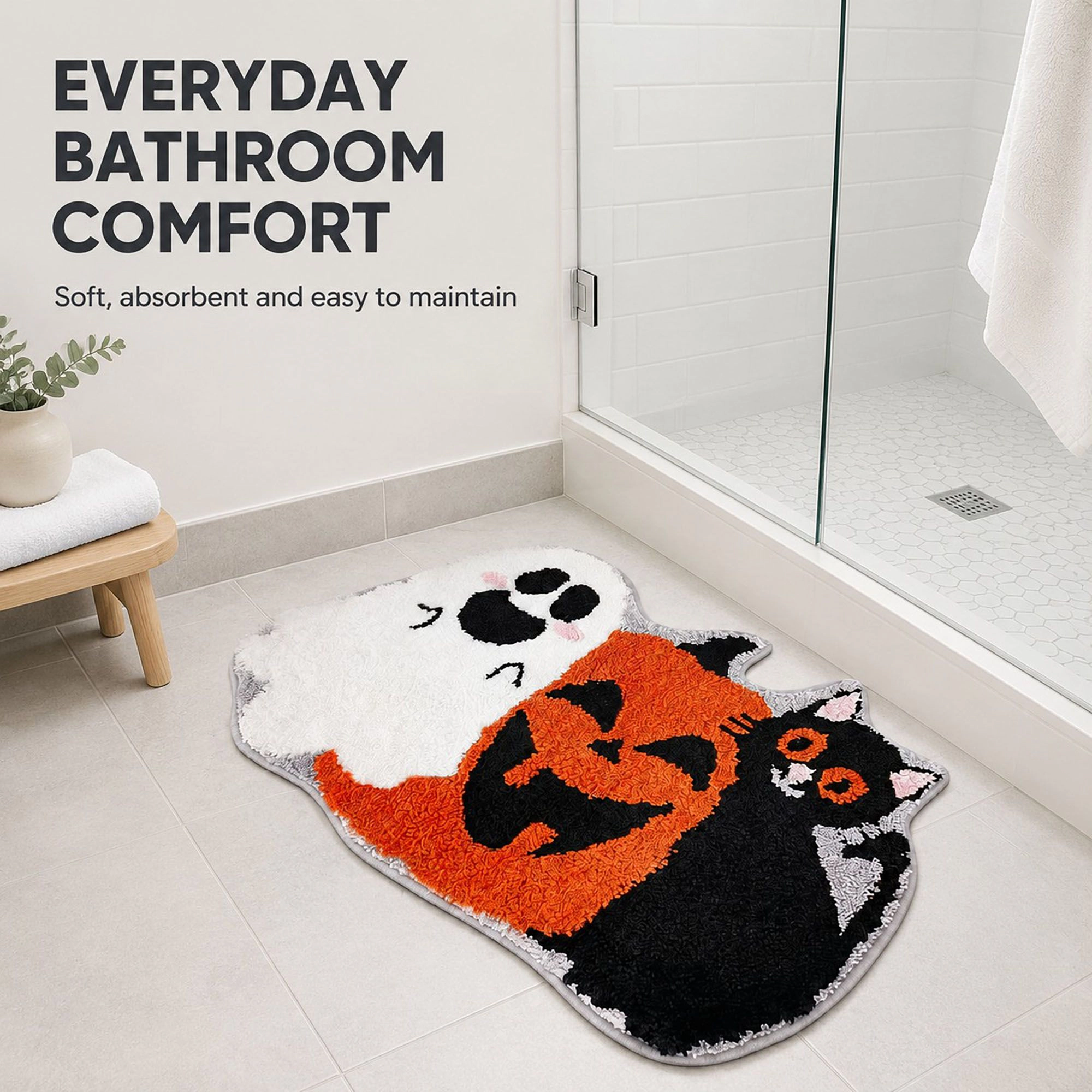 Alilang Halloween Character Shaped Nonslip Bath Accent Rug 15.7 x 23.6