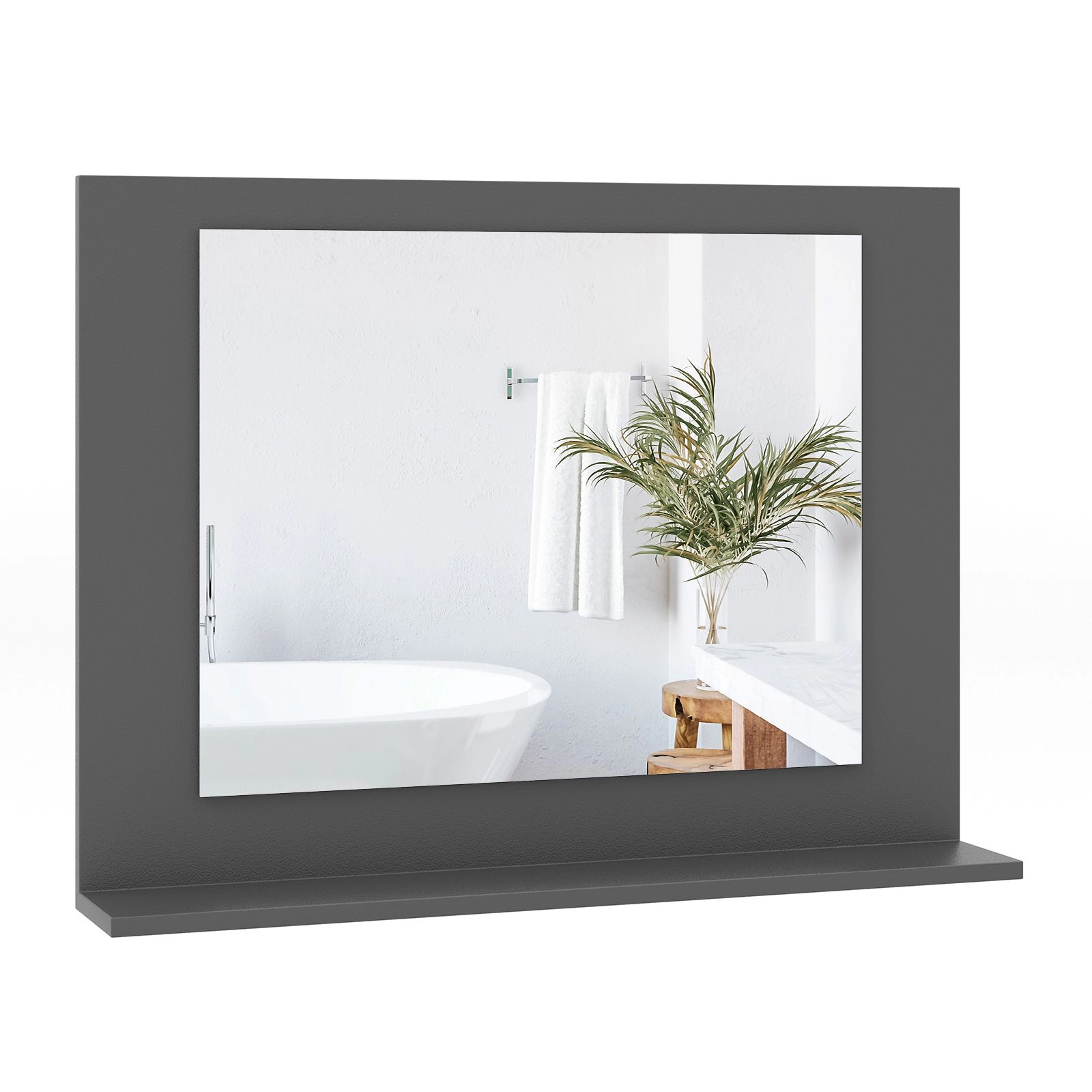 SlickBlue Bathroom Vanity Mirror With Functional Display Shelf