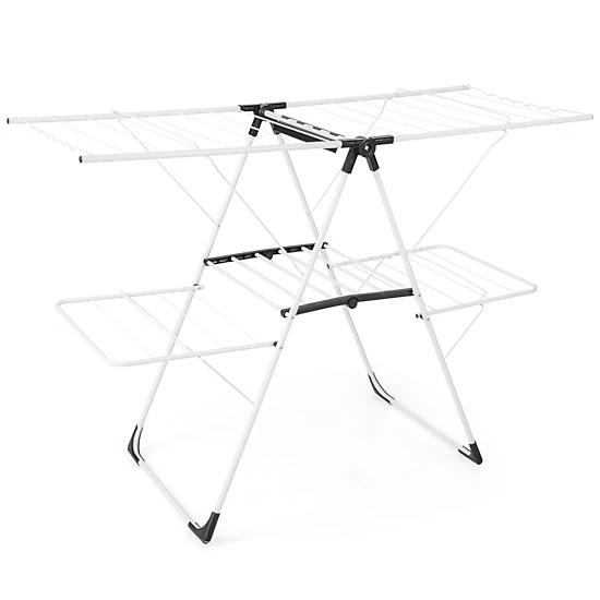 SUGIFT 2-Level Laundry Drying Rack with Height Adjustable Wings 45-lb Capacity White