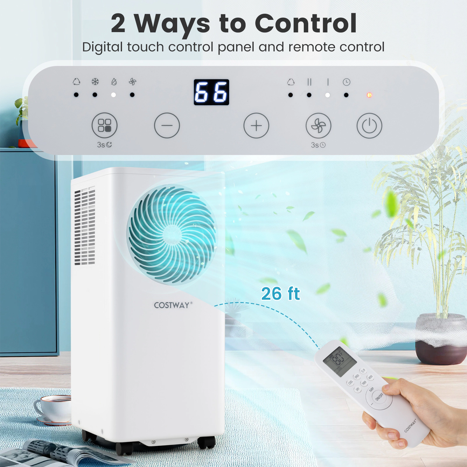 LJG 8200/10000 BTU Portable Air Conditioner 3-in-1 Stand up AC Unit with Dehumidifier