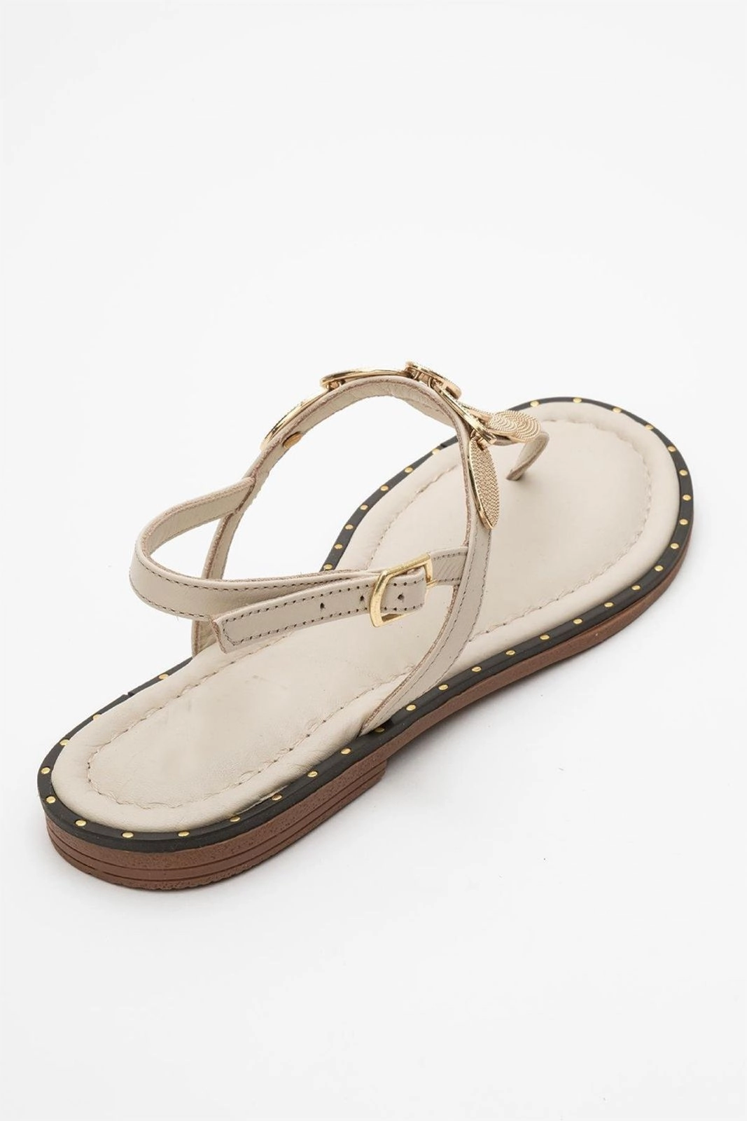 Forever & Always Womens Marea Leather Flat Sandals