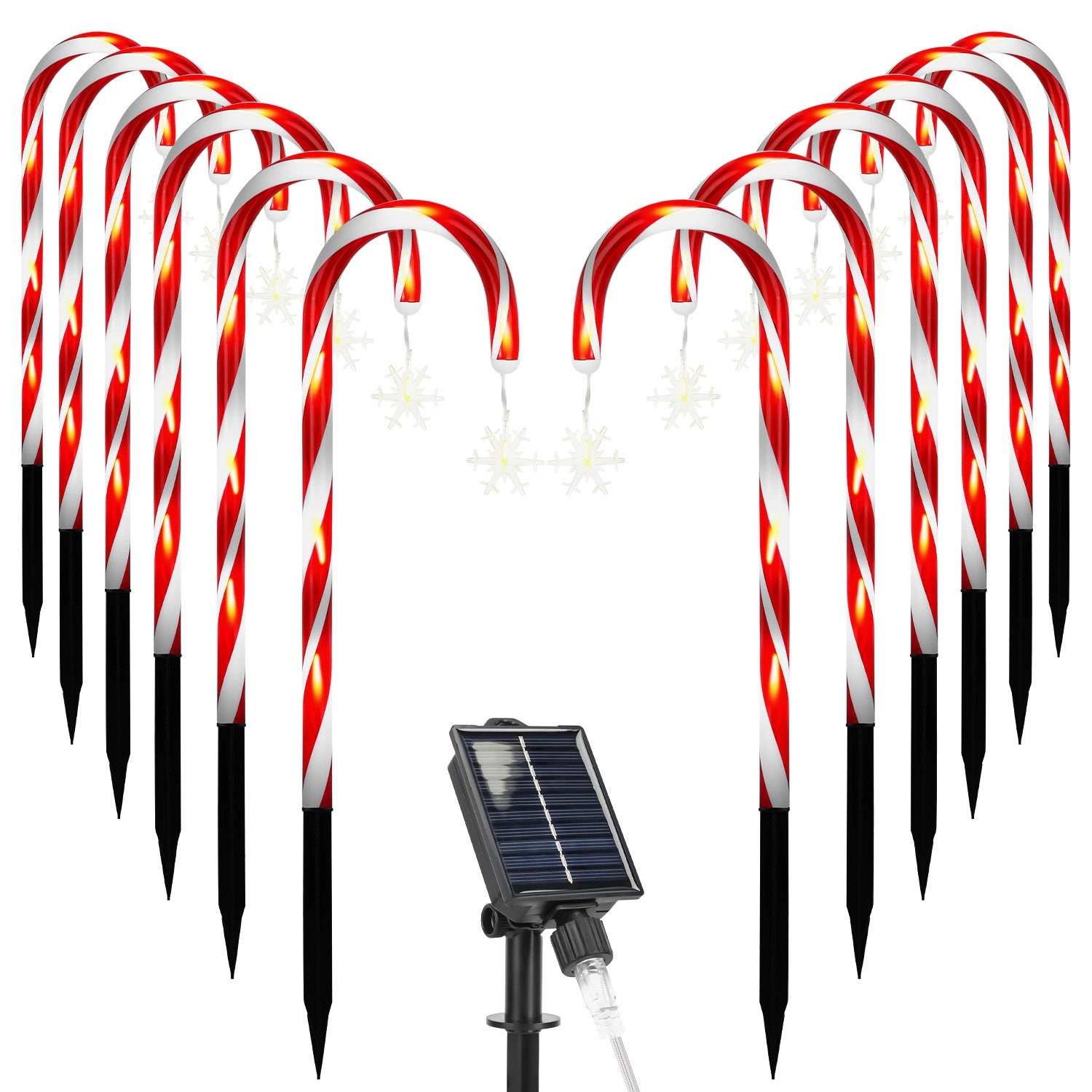 GBruno Solar Candy Cane Pathway Lights 72 LEDs