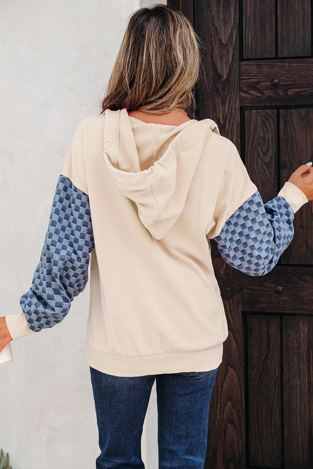 Threaded Pear Women's Adalynn Kangaroo Half Zipper Hoodie