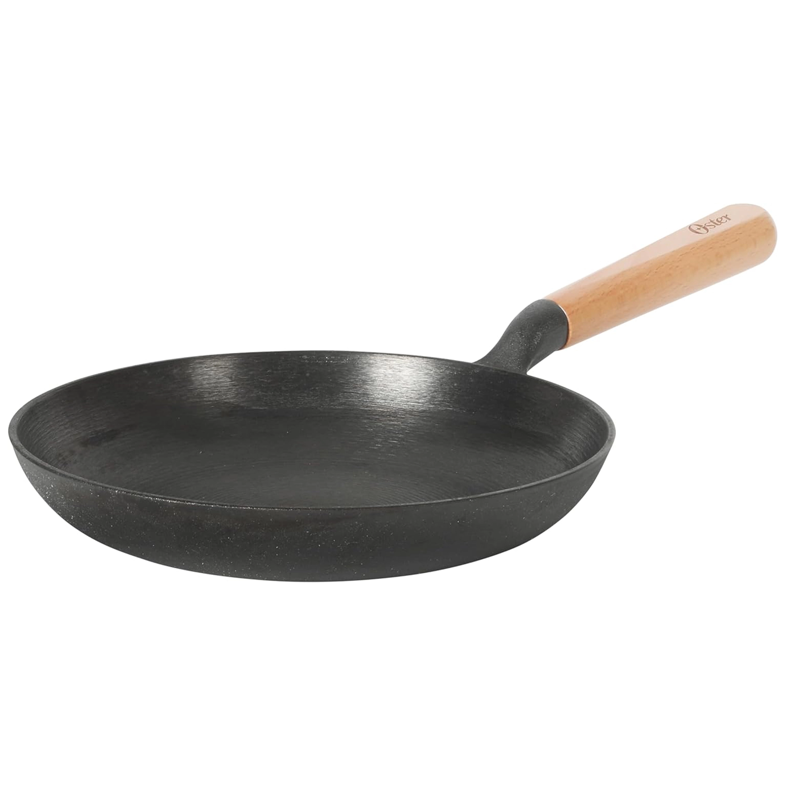 Oster Flintfield 9.5 Inch Round Cast Iron Skillet with Wood Handle