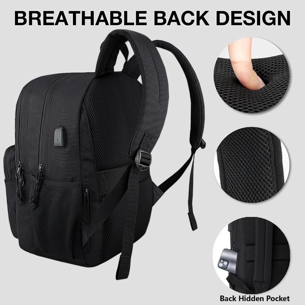 Clear Skye Unisex Black Water-Resistant Travel Backpack