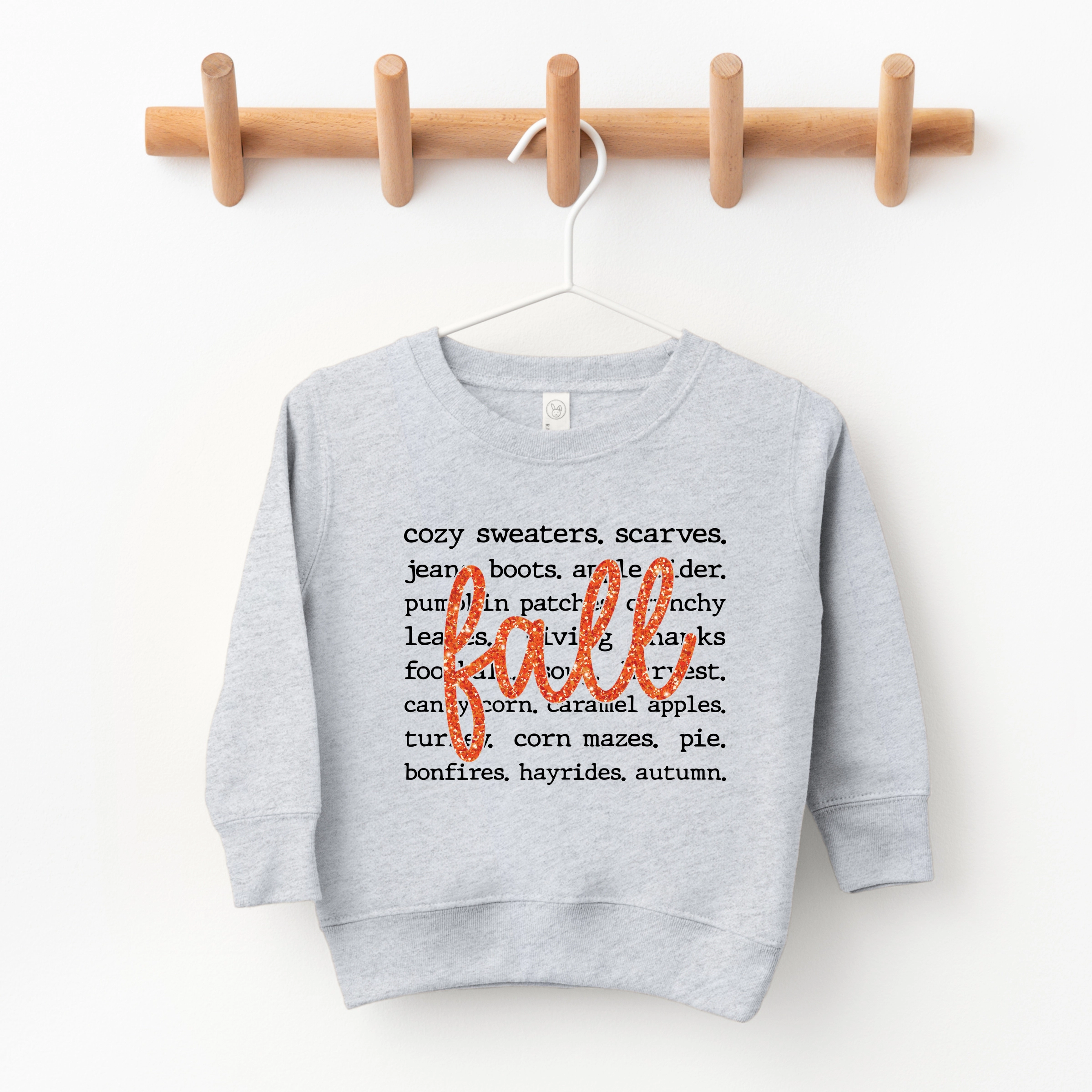 The Juniper Shop - Toddler Graphic Sweatshirt Fall Cursive Text Glitter