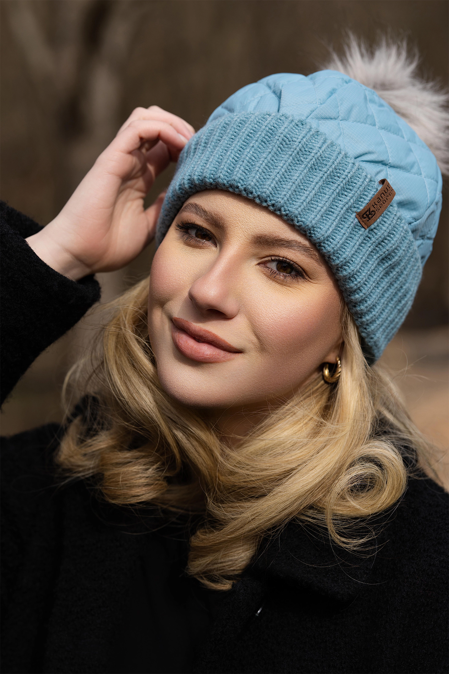 Kanut Sports Collie Cuff Beanie with Faux Fur Pom