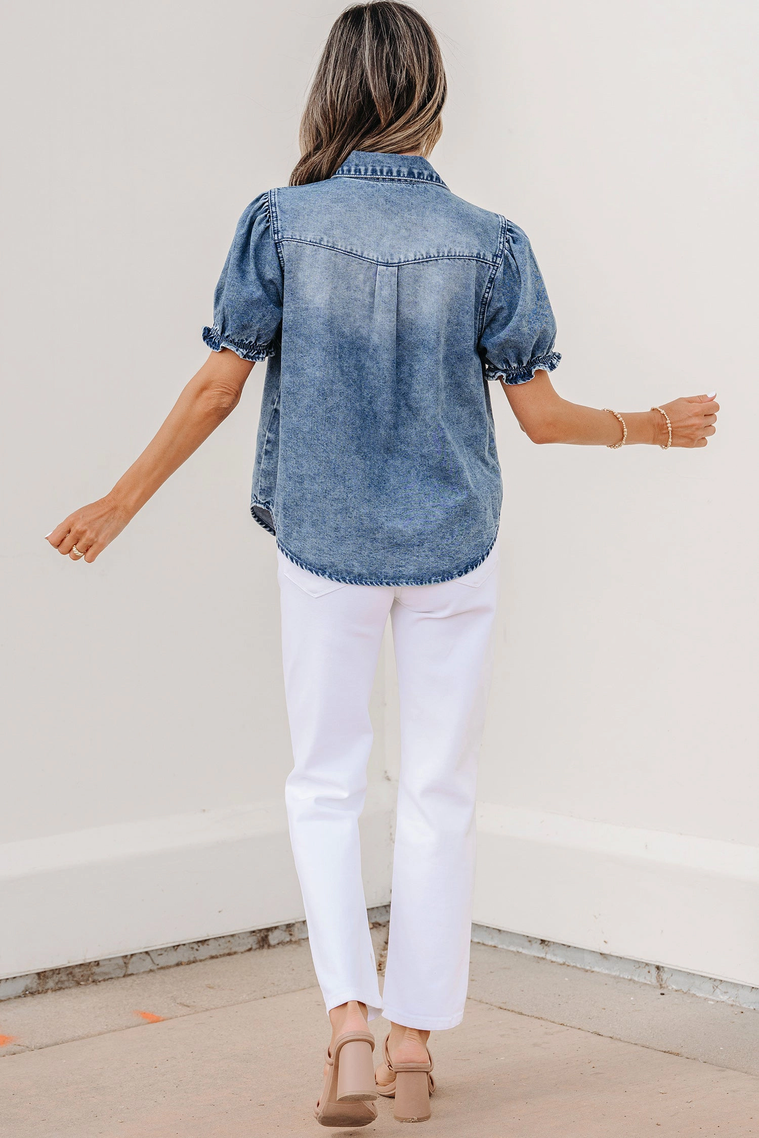 Threaded Pear Womens Ariana Short Sleeve Snap Shirt