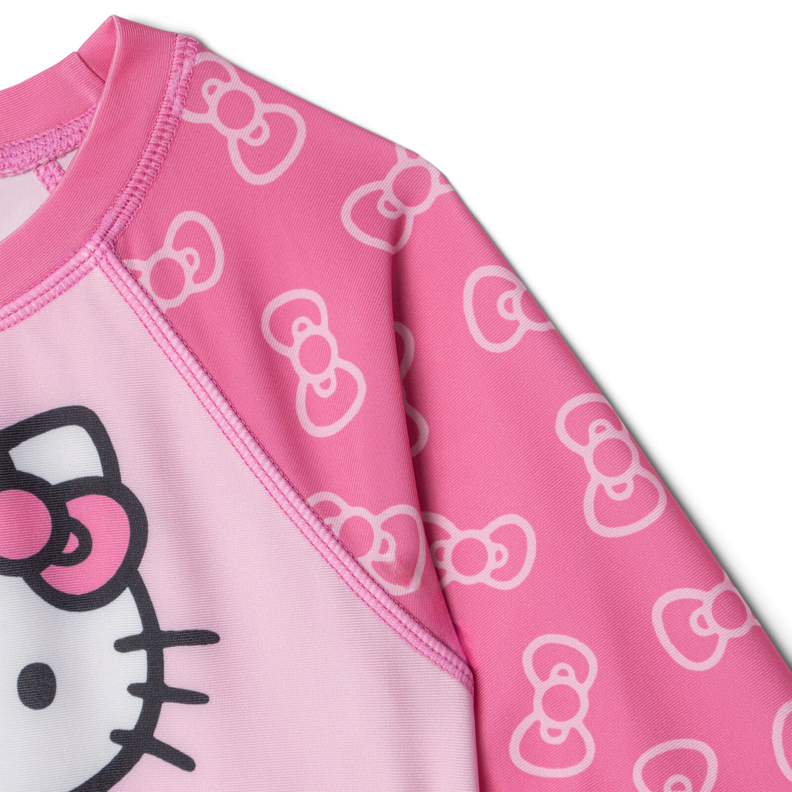 Hello Kitty Girls' 2-Piece Long Sleeve Rash Guard and Bikini Set