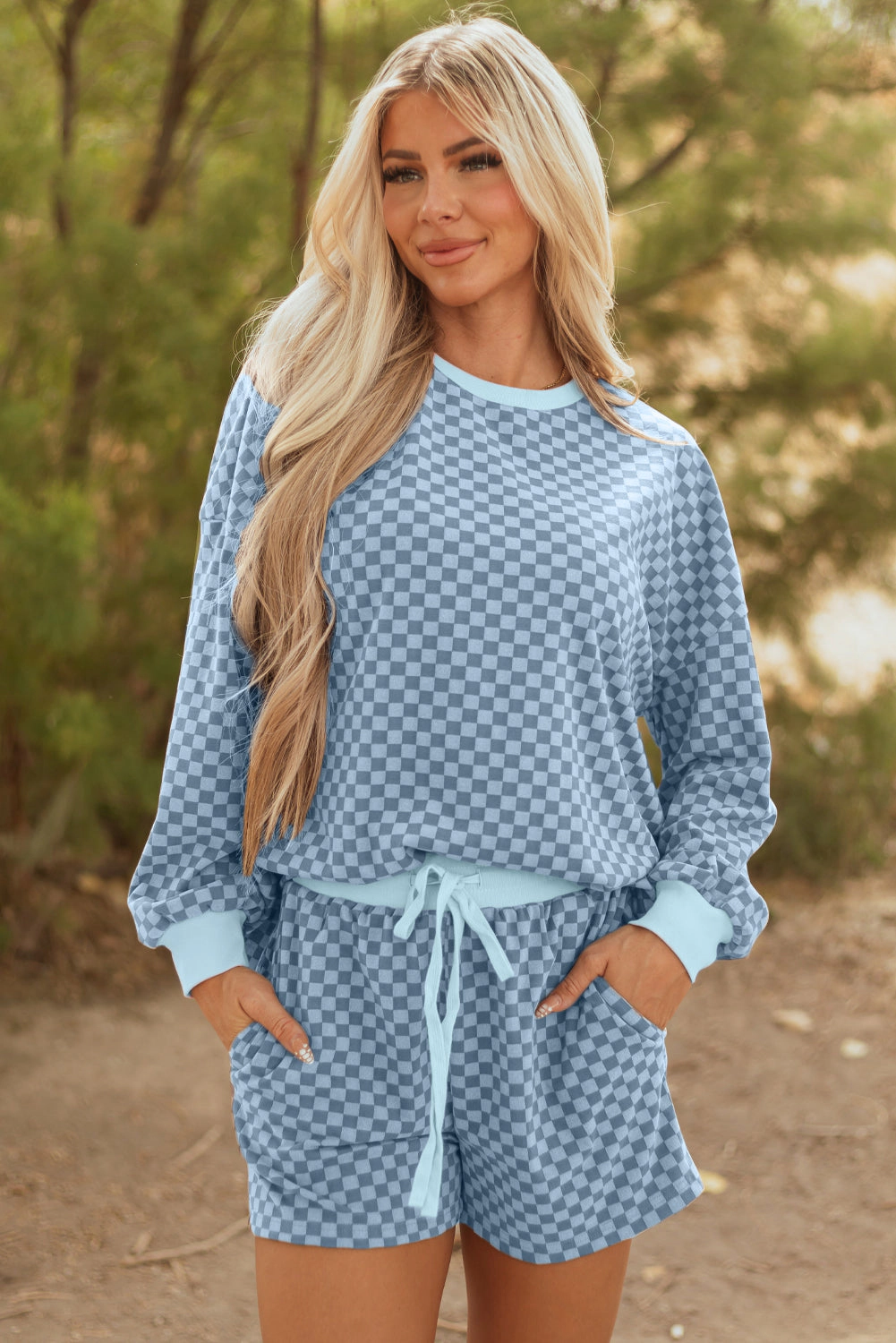 Threaded Pear Women's Reese and Shorts Set Long Sleeve Top