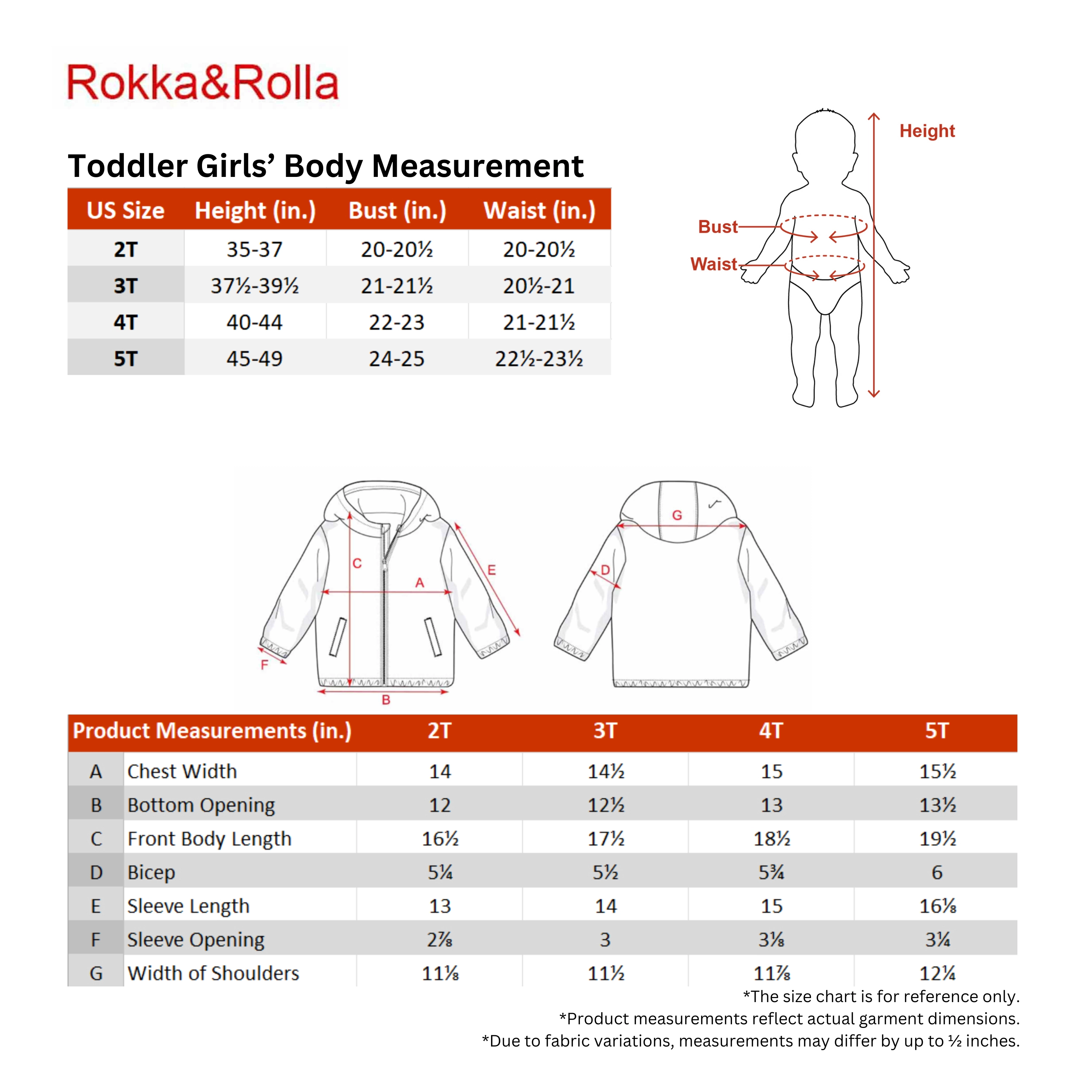 Rokka&Rolla Toddler Girls Fleece-Lined Lightweight Jacket