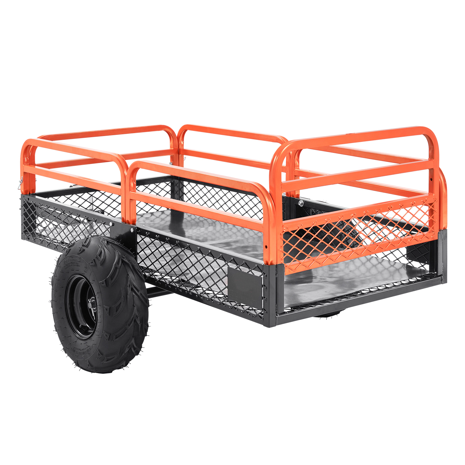 HONGGE Heavy-Duty Steel Tow-Behind ATV Dump Trailer, 1500 lb Capacity, 15 Cu. Ft. Bed for Tractors, Mowers, UTV