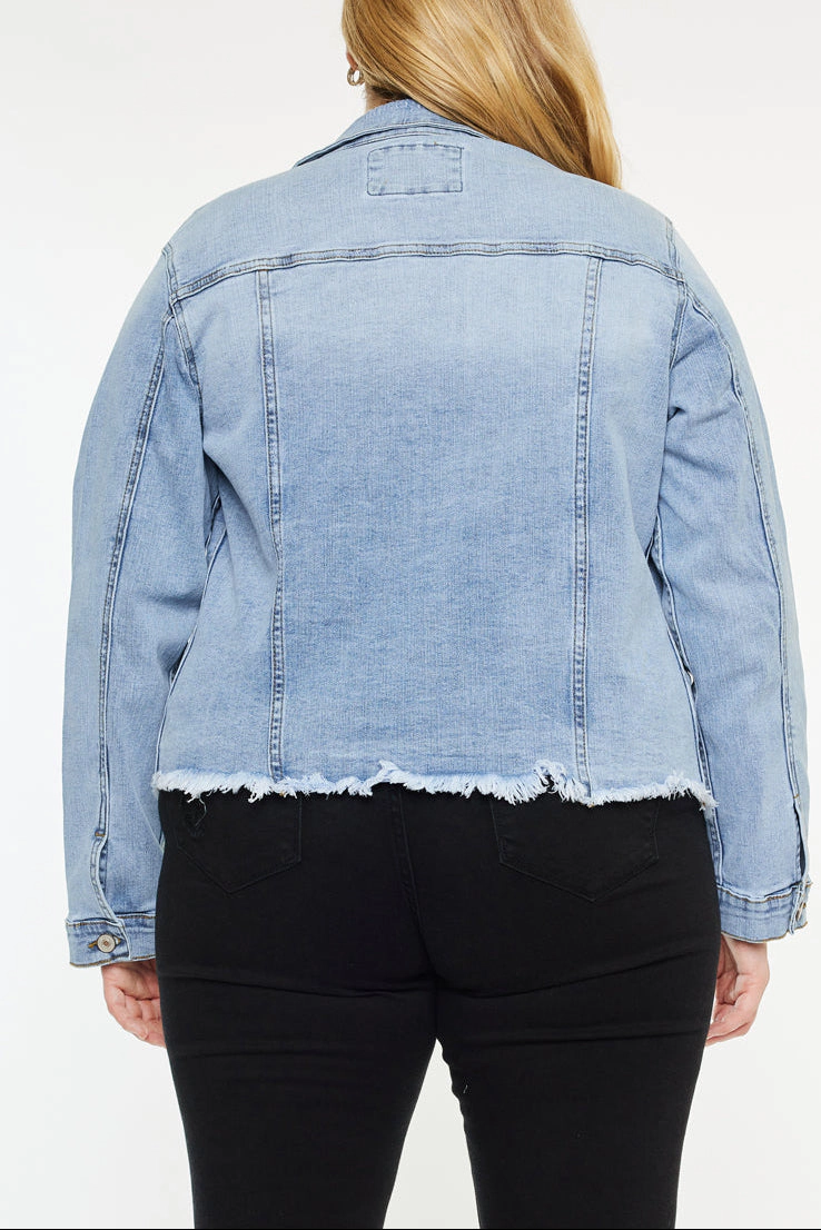 KanCan Women's Plus Denim Jacket Loren