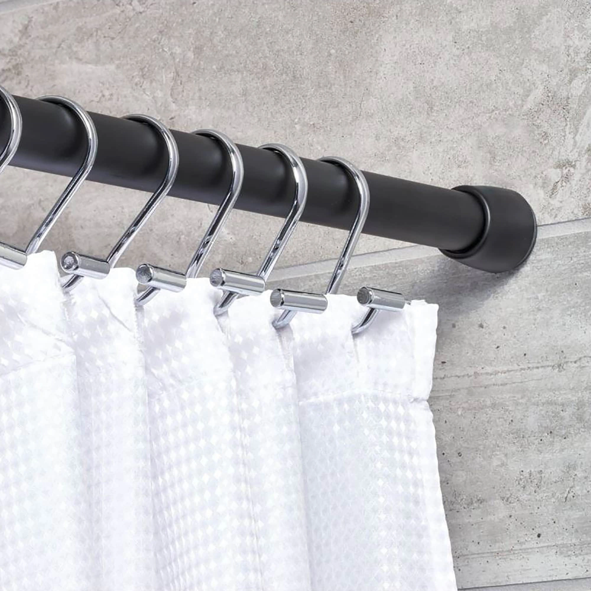 Evideco French Home Goods adjustable stainless steel tension shower curtain rod 41.3–98.4 in