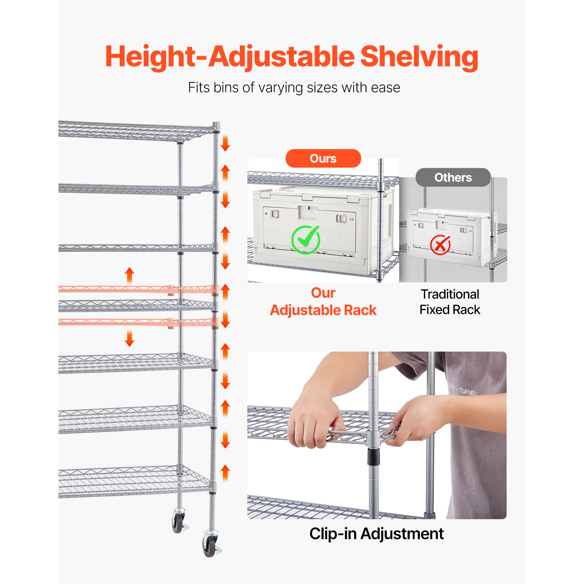 HONGGE Double-Sided Rolling Bin Storage Rack Plastic Bins Dual-Sided Parts Organizer with Wheels Mobile Tool Organizer