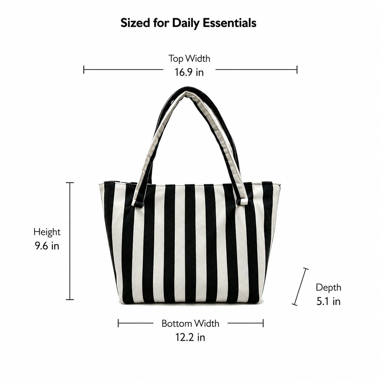 Alilang Women's Striped Terry Cloth Tote Bag Roomy Beach and Travel Shoulder Carryall, Green White Stripe