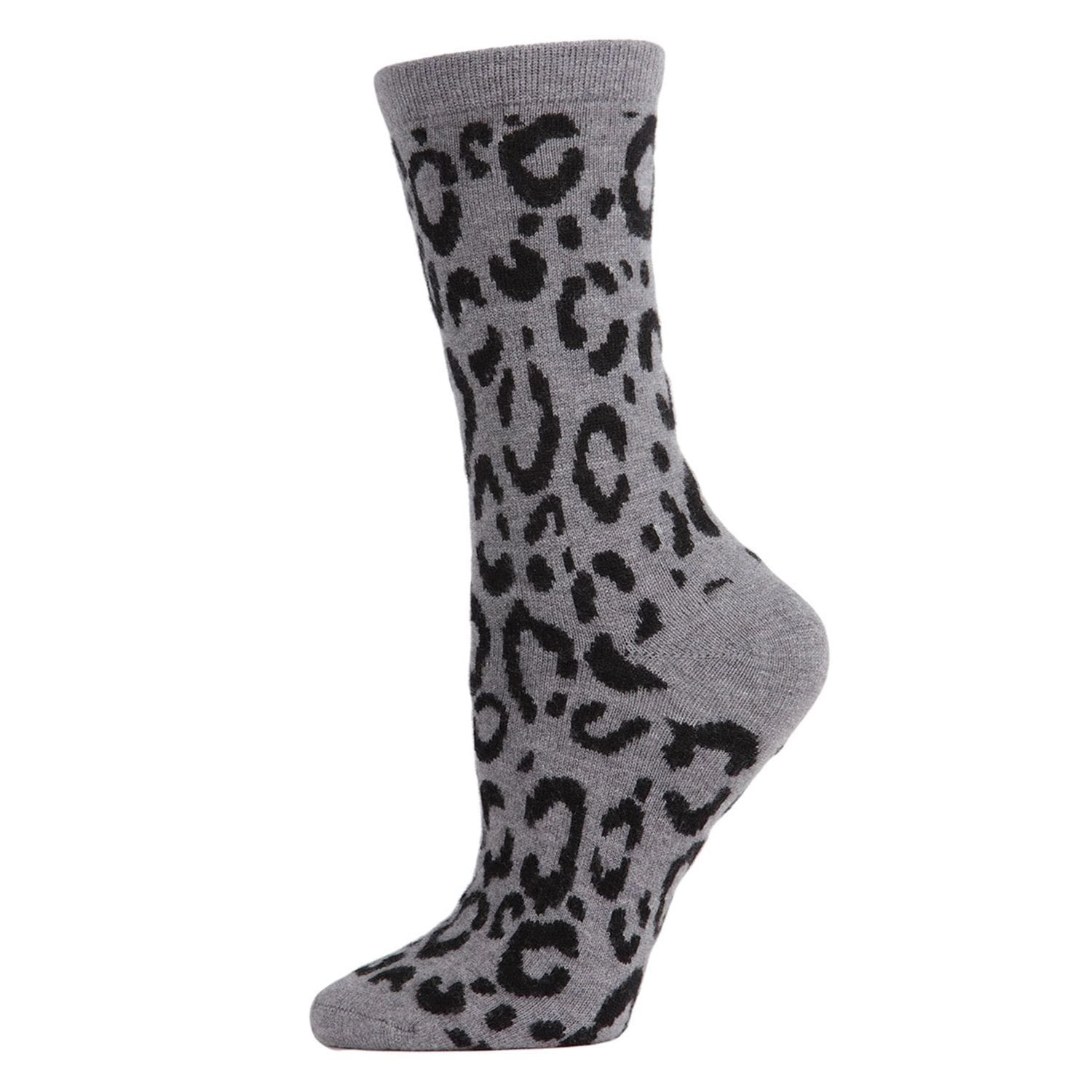 MeMoi Natori Animal Print Cashmere Blend Crew Socks