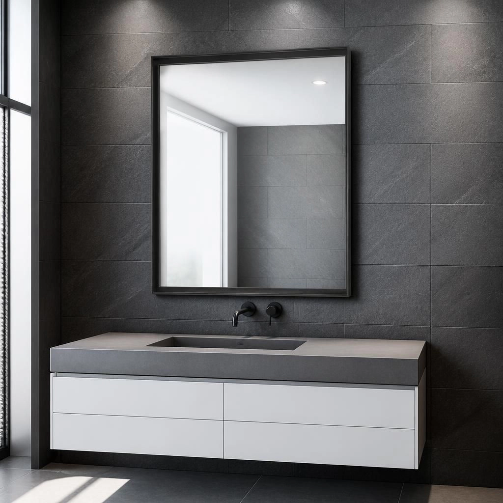 ELEMENT ACE Large Rectangular Aluminum Frame Bathroom Mirror