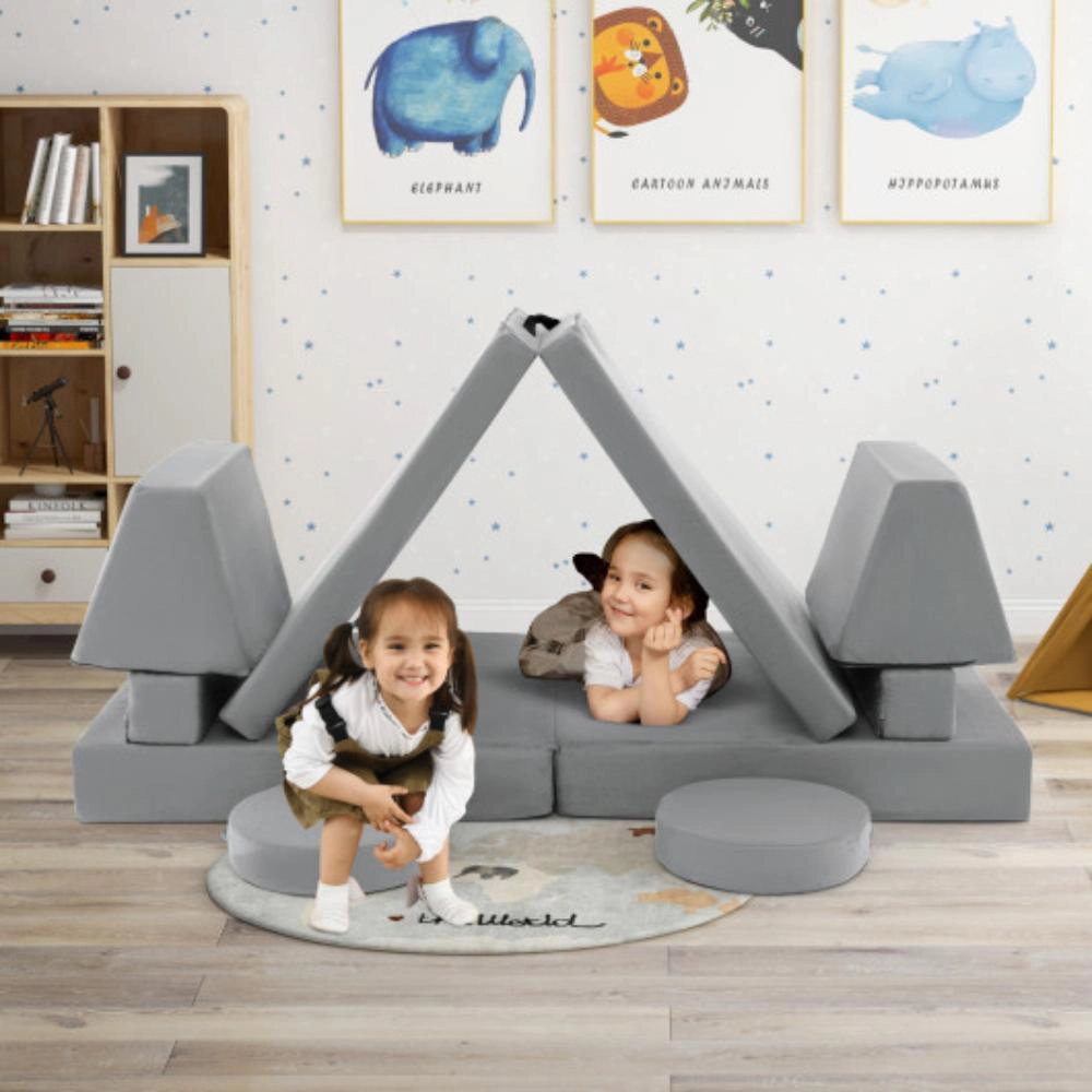 Hivvago 10-Piece Kids Play Couch Sofa With Portable Handle