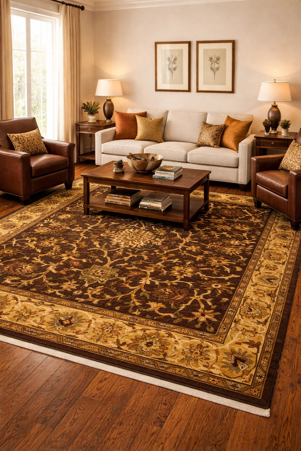 Magic Rugs 8'1 X 11'0 Dark Brown Hand-Tufted Floral Modern Wool Rug