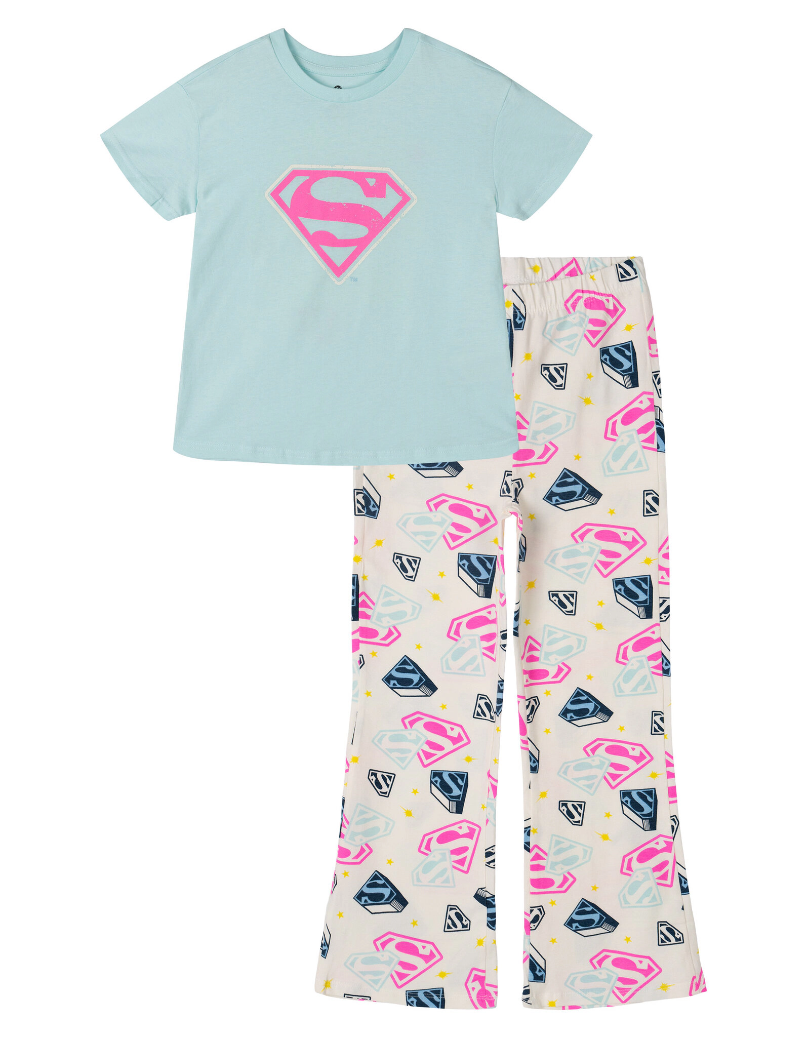 DC Comics Justice League Supergirl Girls' 2-Piece Tee and Flare Leggings Set
