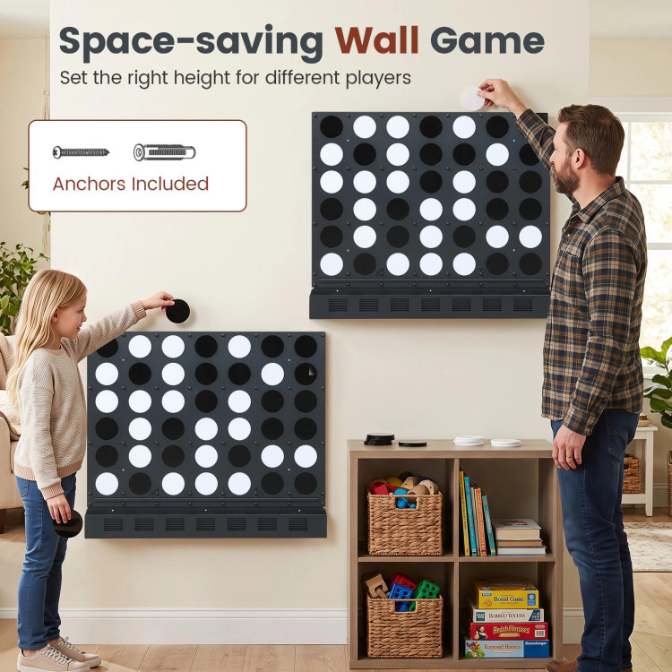 Hivvago Wall-mounted Jumbo 4-in-a-Row Game with Acrylic Discs