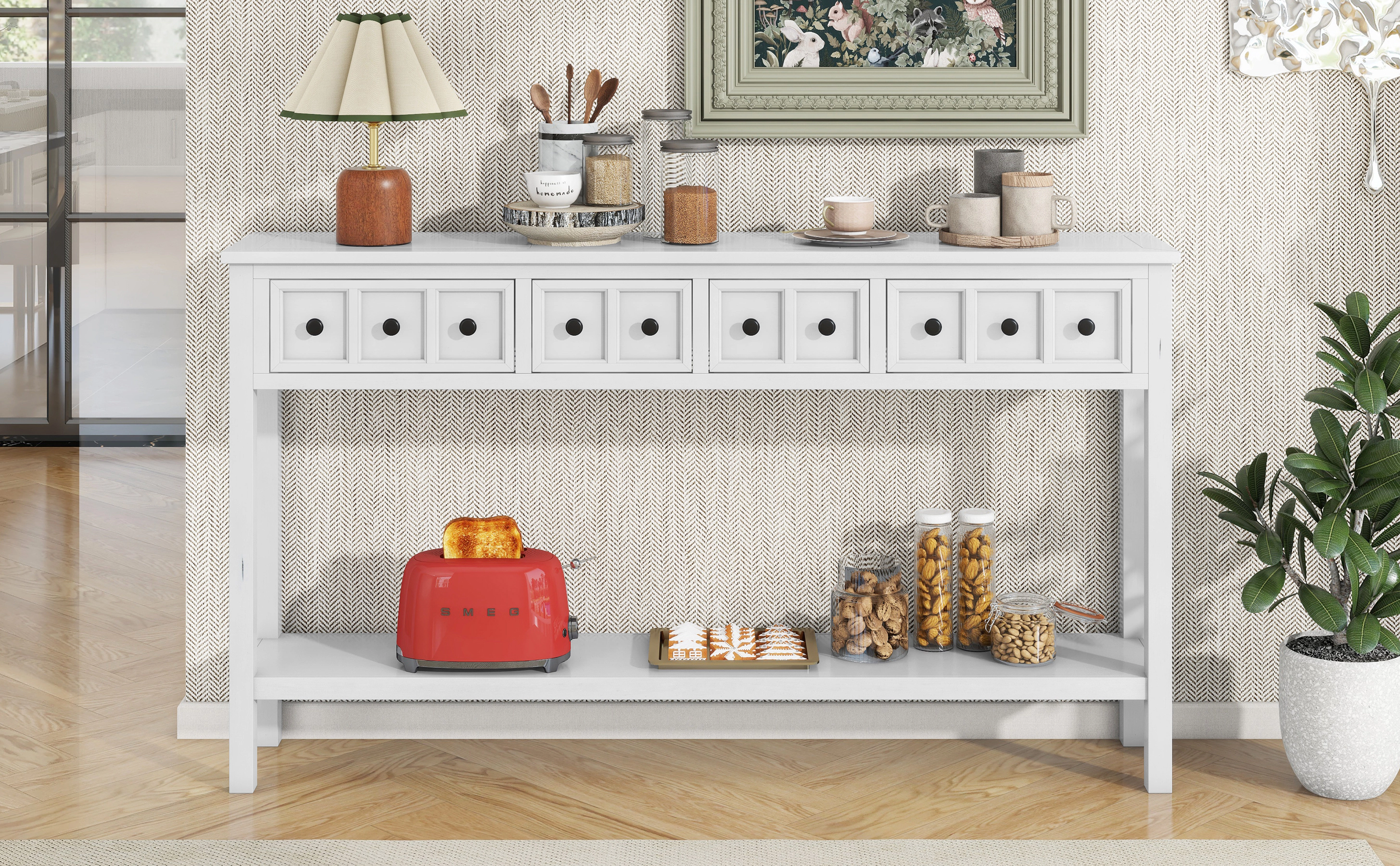GOODSILO Narrow Solid Wood Long Console Table