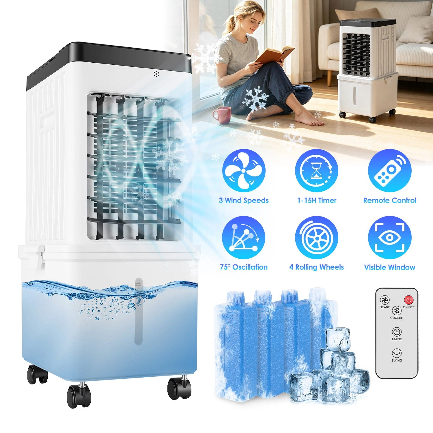 GBruno 12L Evaporative Air Cooler With Remote Control