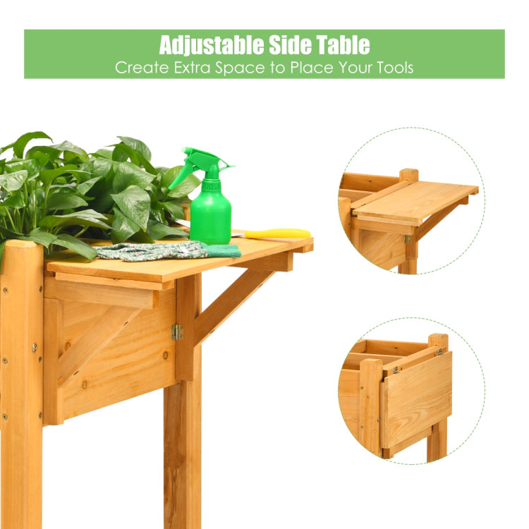 Hivvago Elevated Planter Box Kit with 8 Grids and Folding Tabletop