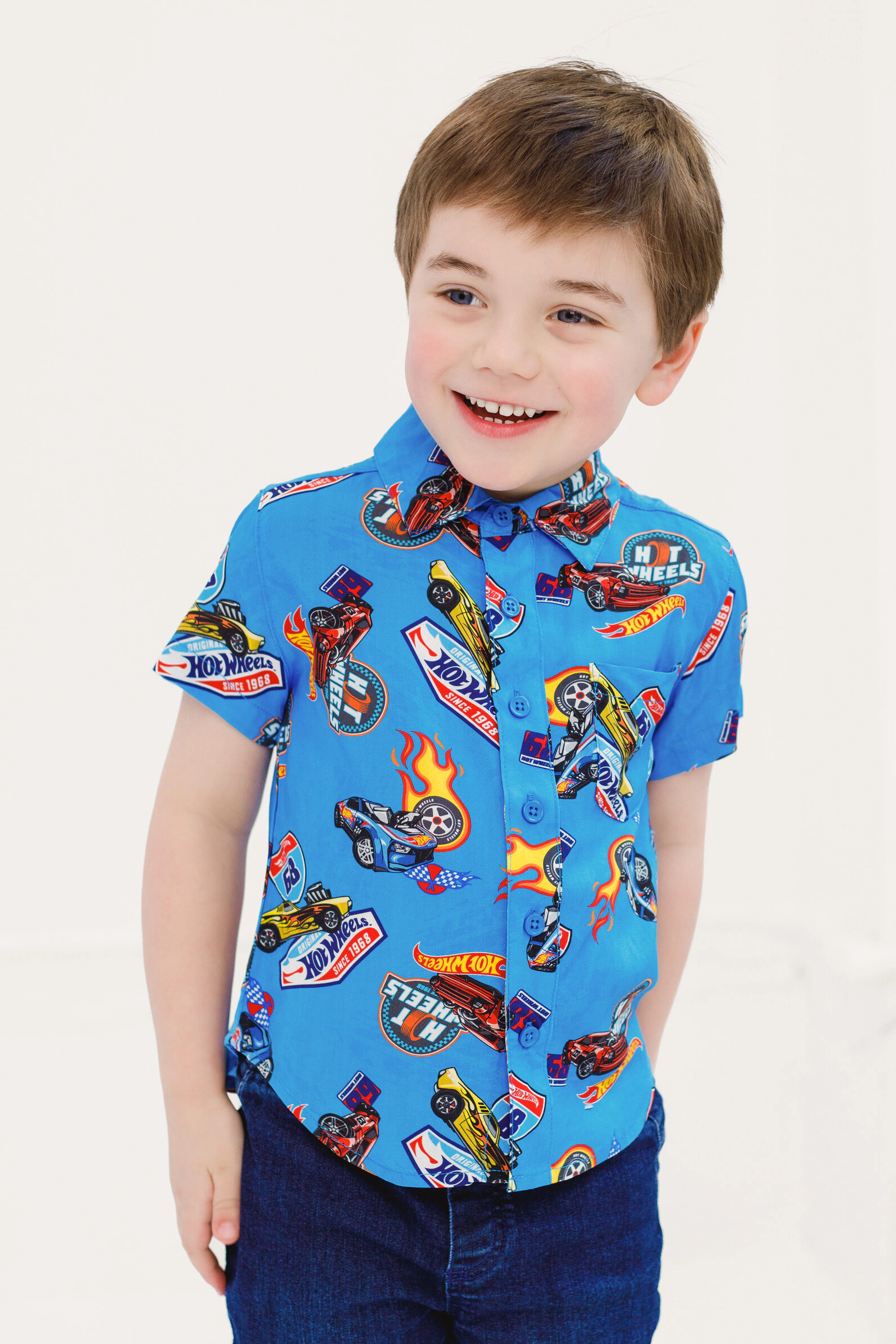 Hot Wheels Boys' Racing Button-Down Shirt