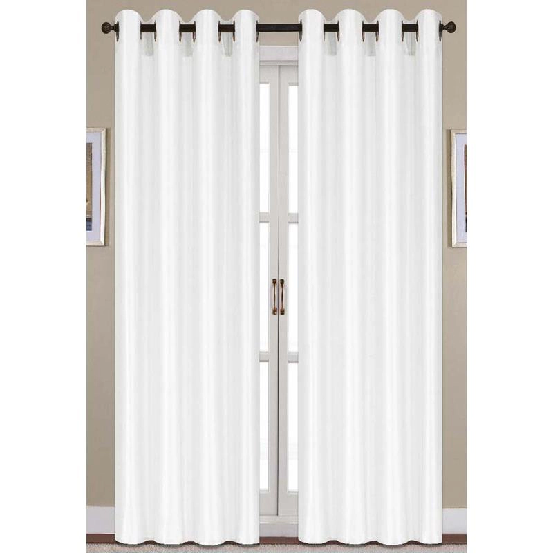 Nancy Faux Silk 54 x 84 in. Grommet Top Curtain Panel White