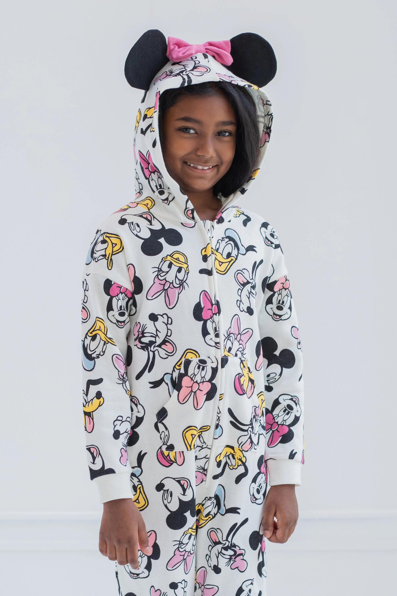 Disney Mickey Mouse & Friends Girls' Cosplay Hooded Fleece One Piece