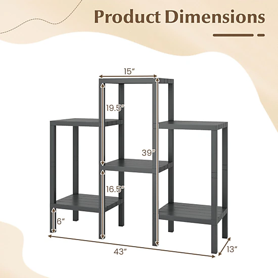 Hivvago 6-Tier Plastic Modular Storage Shelves For Living Room And Kitchen