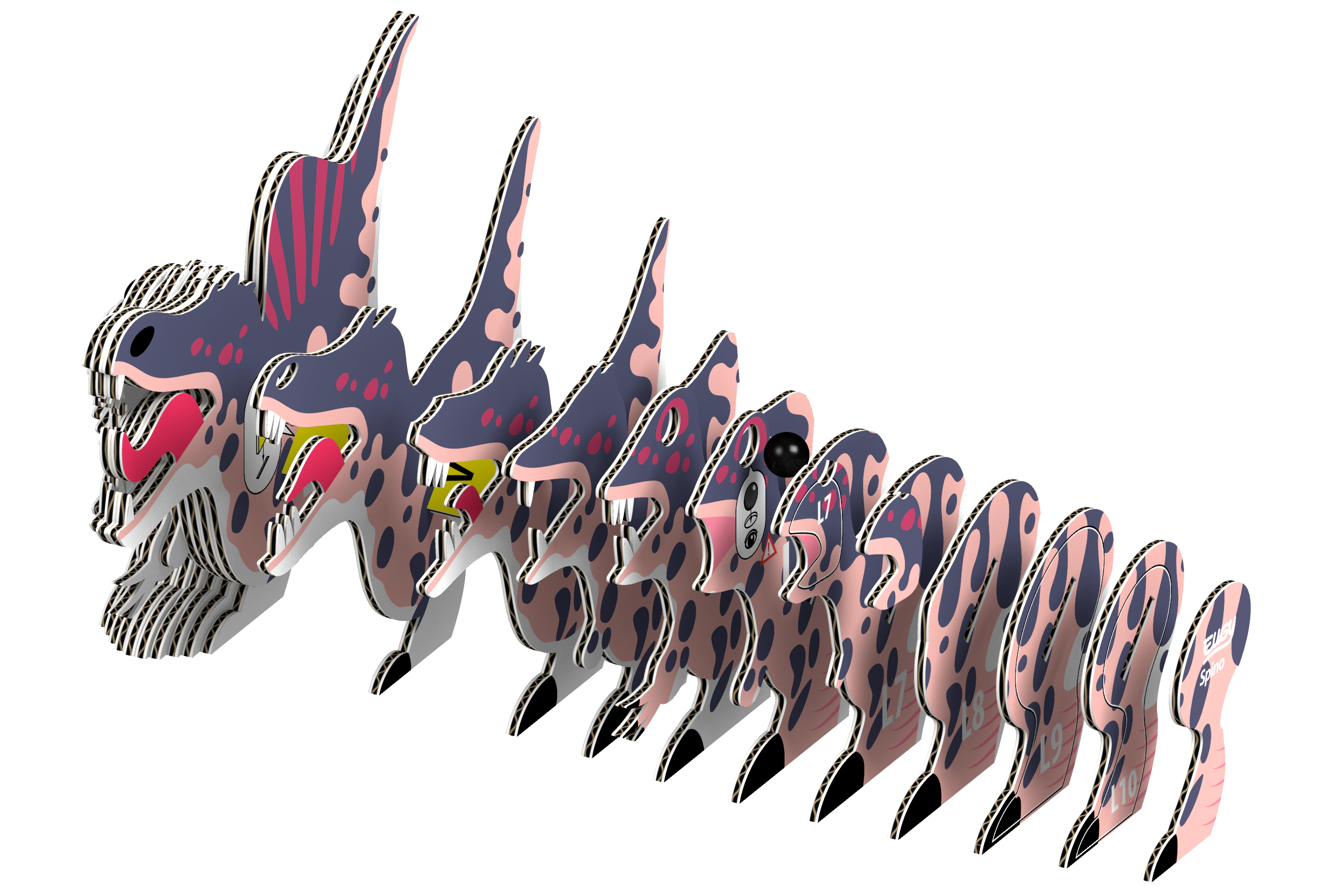 EUGY Spino 3D Puzzle - contains 24 puzzle pieces