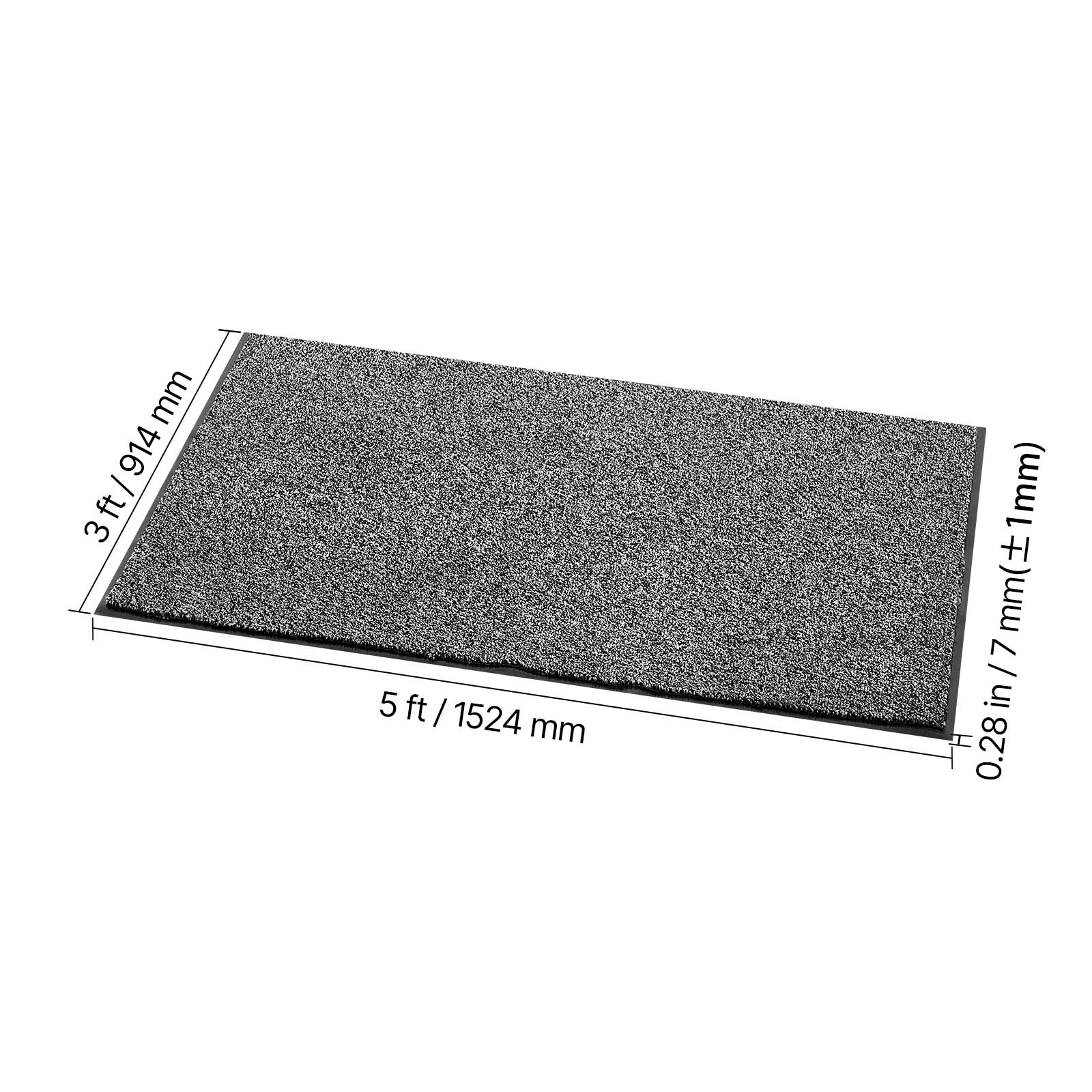 HONGGE Heavy Duty Washable Front Door Mat for Indoor and Outdoor Industrial Entrance Carpet with PVC Backing