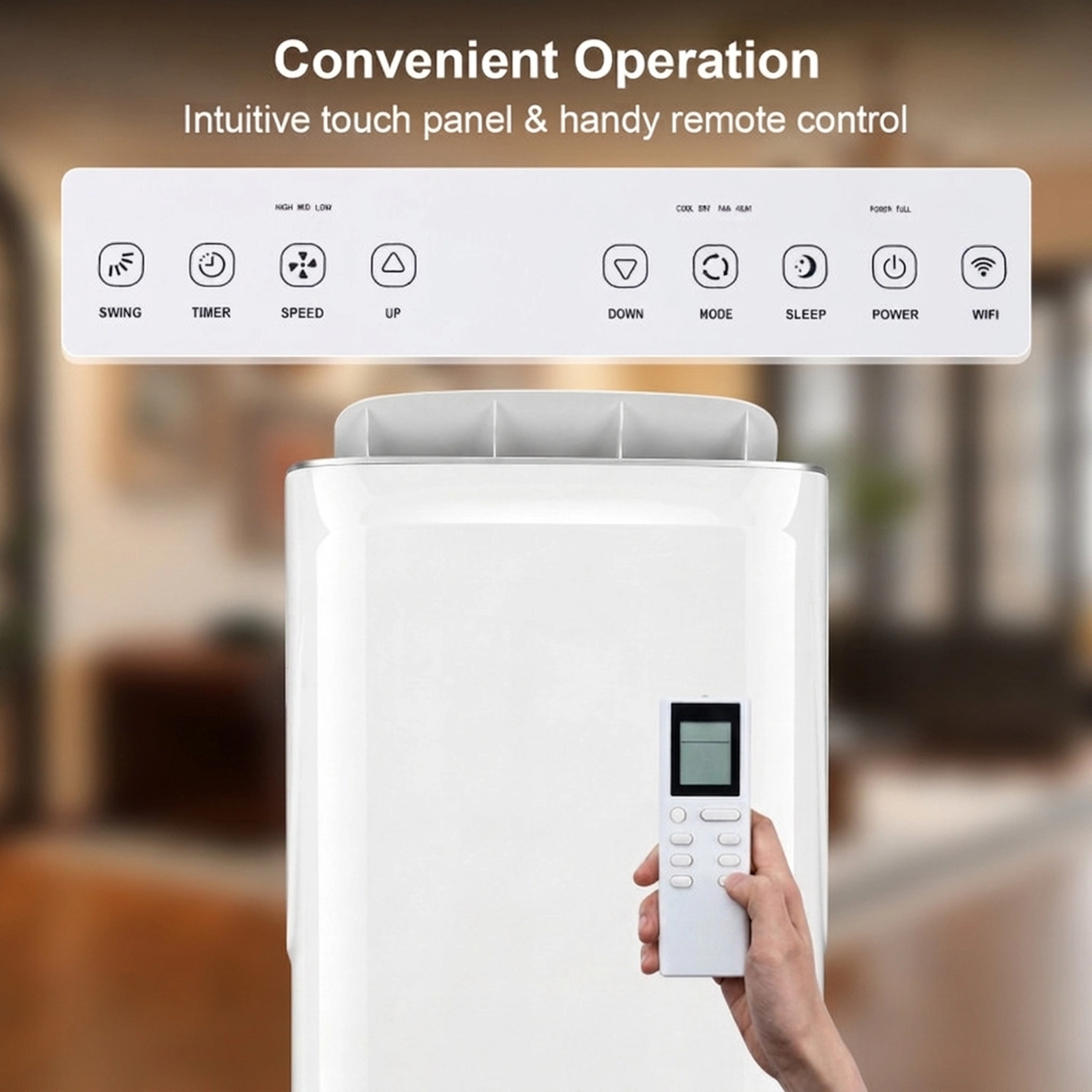 SUGIFT 15000 BTU Inverter Portable Air Conditioner Cooling and Heating Smart Wifi Remote White