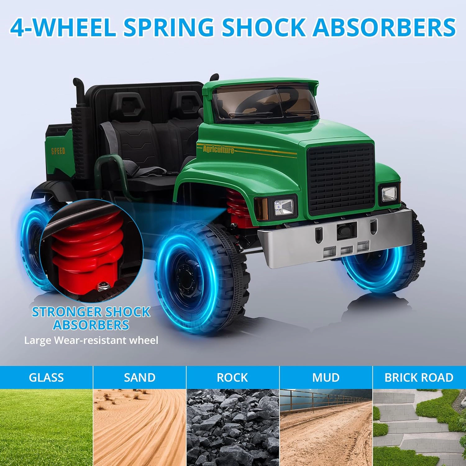 Enjyam 24V UTV Electric Ride-On Truck for Kids, 2-Seater, 4WD Off-Road Car with Dump Bed & Remote, 4x200W Motors
