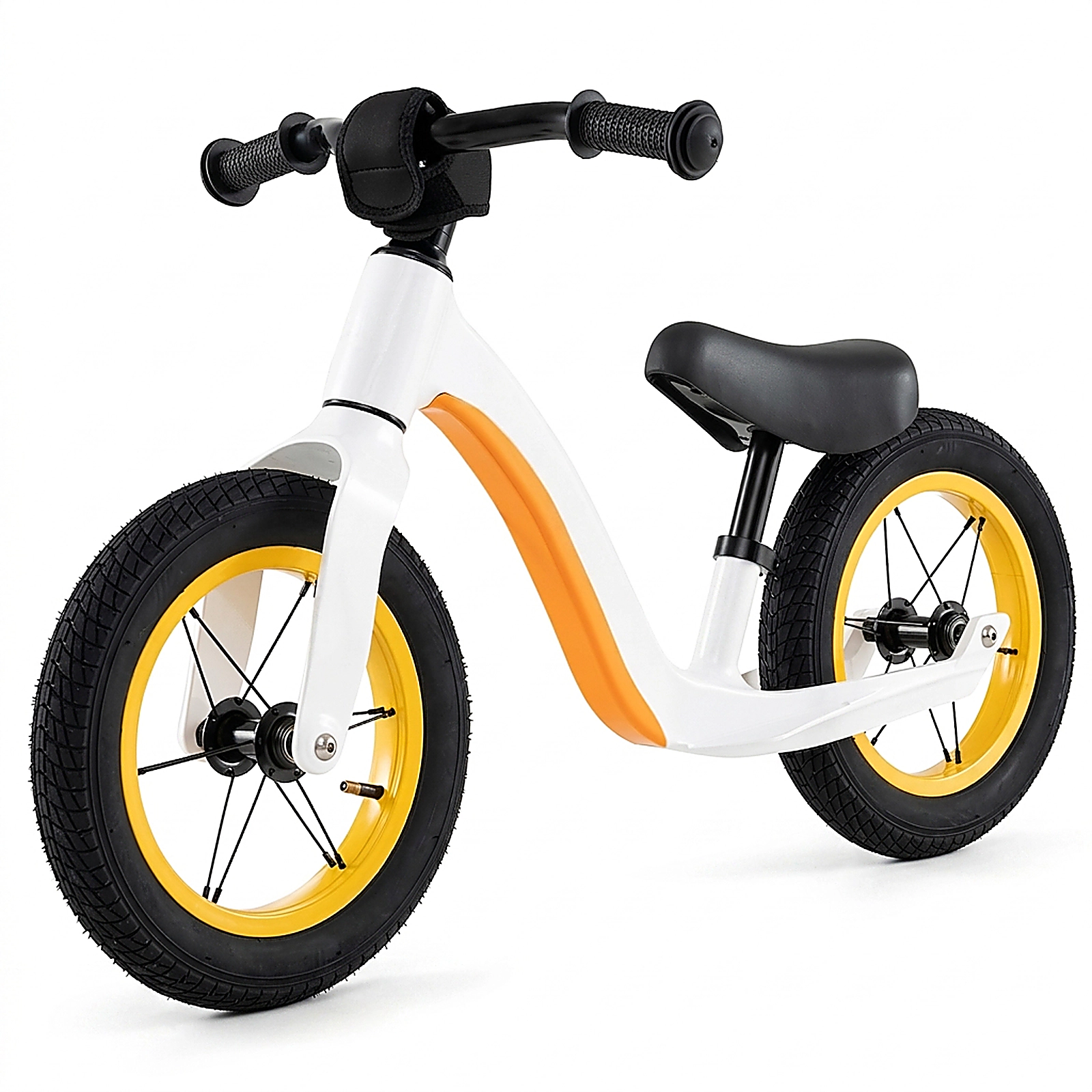 SUGIFT 12-Inch Balance Bike with Adjustable Seat and Rotatable Handlebar 66-lb Capacity Ages 36+ Months White