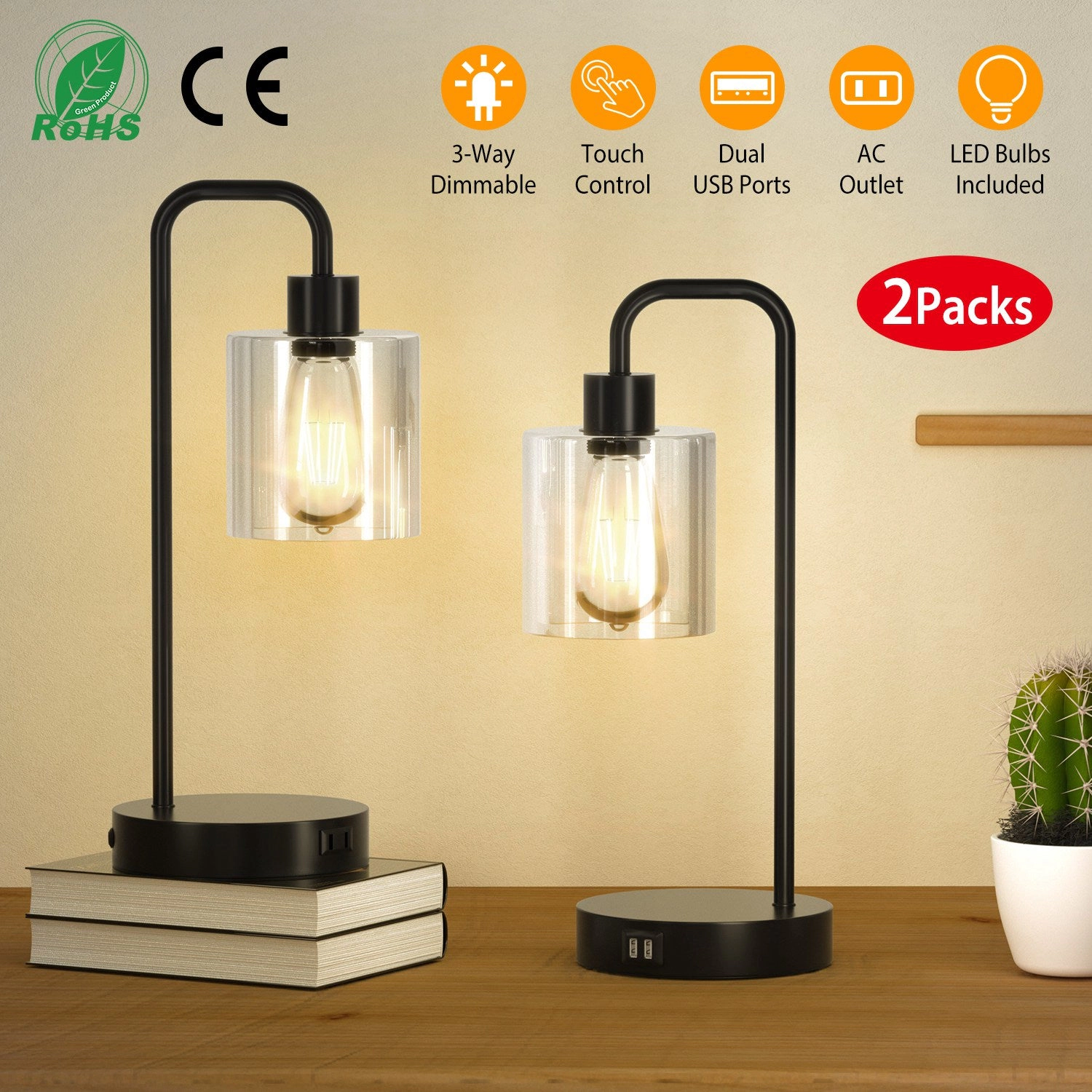 IMounTEK Unisex 3-Way Dimmable Touch Control Table Lamp