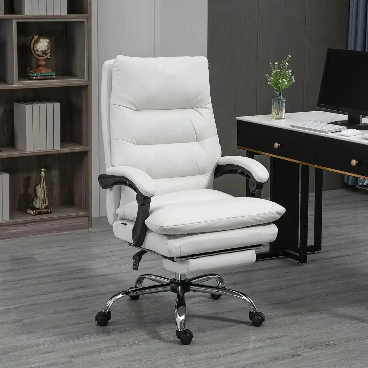 Platinum-Level Office Chairs Ultimate Executive Massage Office Chair with Heated Recline, Footrest